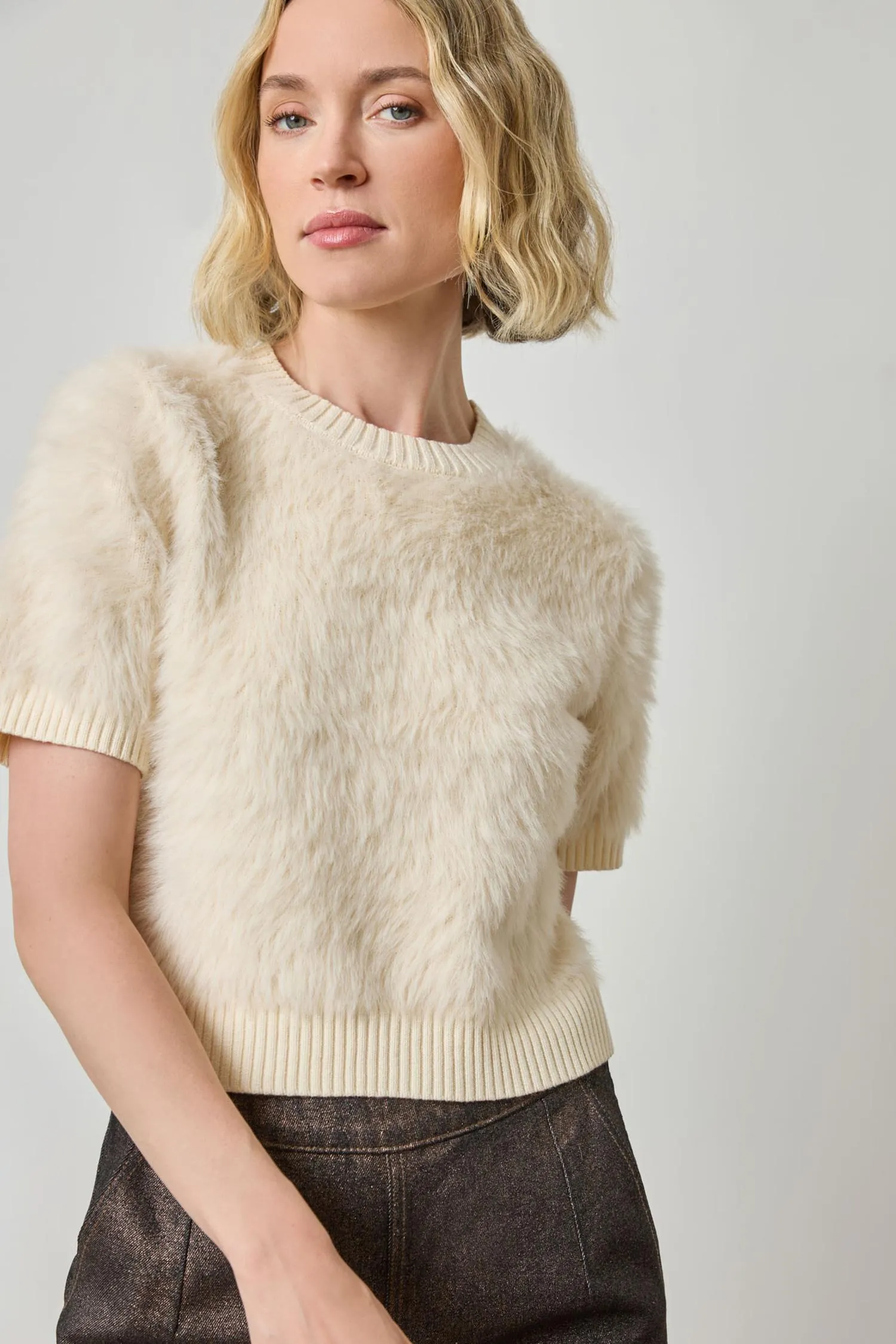 Short Sleeve Brushed Crewneck sold by Lilla P product image thumbnail 2