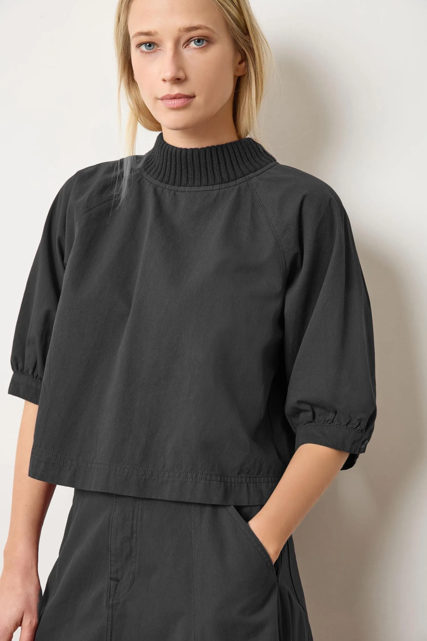 Knit Collar Twill Top sold by Lilla P product image thumbnail 5