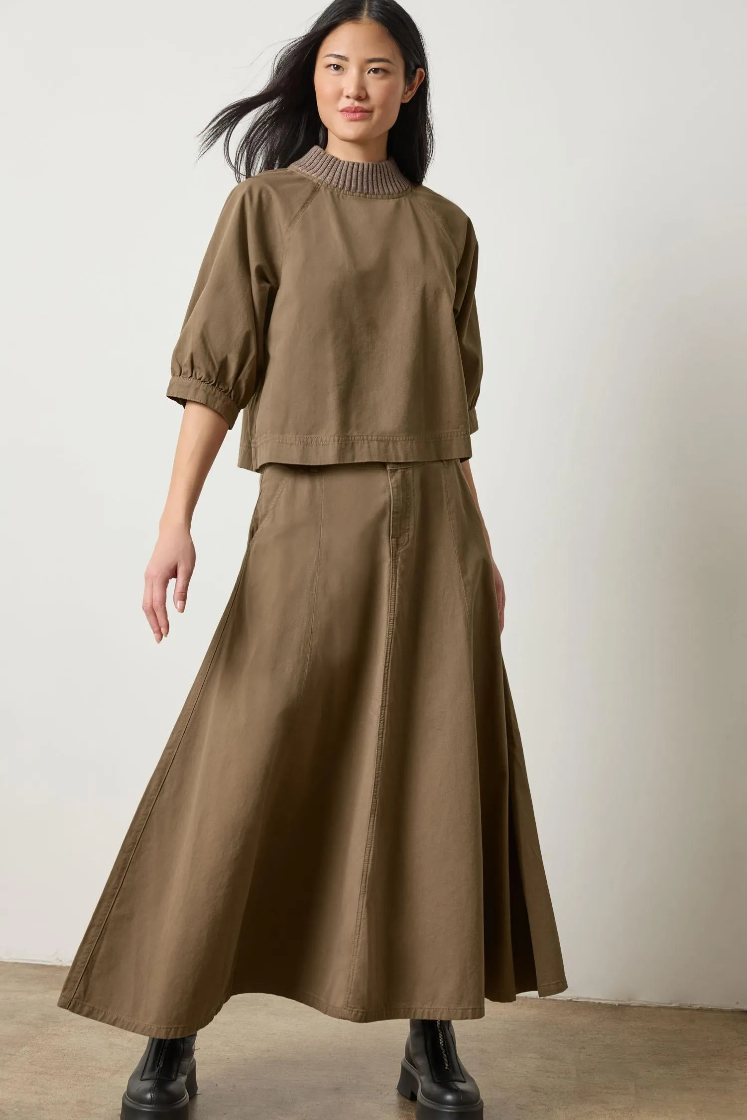 Knit Collar Twill Top sold by Lilla P product image thumbnail 4