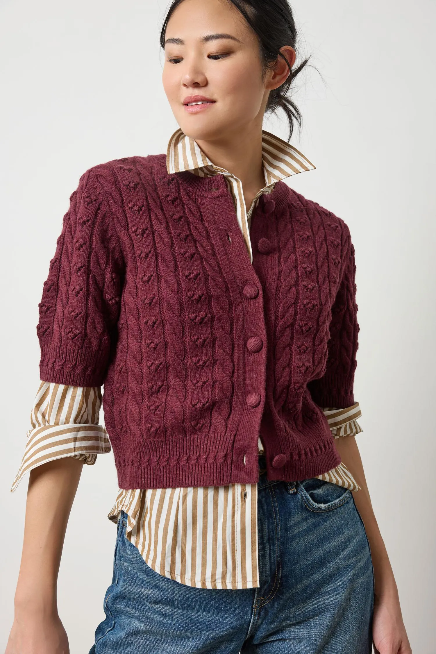 Short Sleeve Cardigan Sweater sold by Lilla P product image thumbnail 5