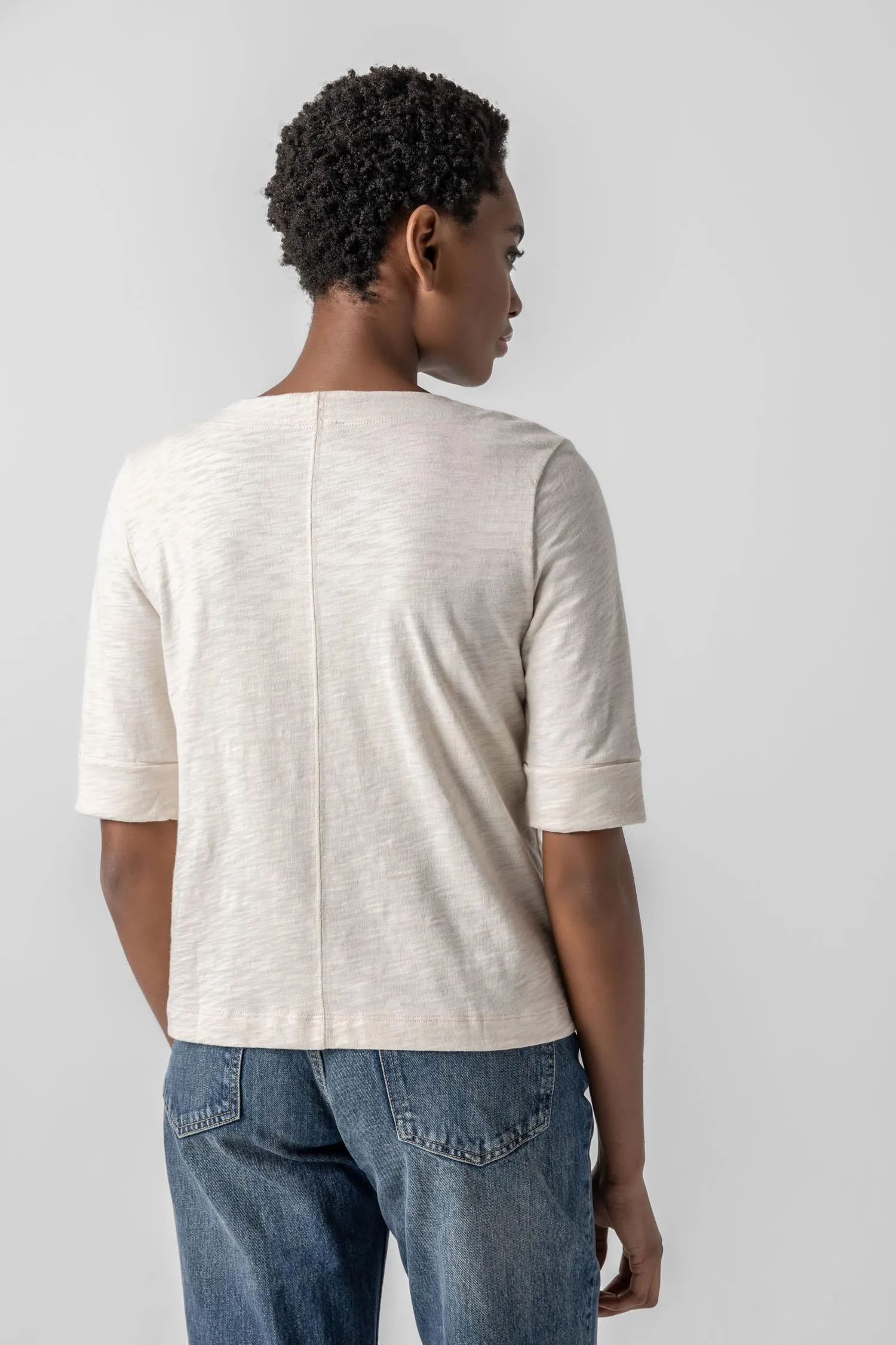 Cuff Sleeve Split Neck sold by Lilla P product image thumbnail 3