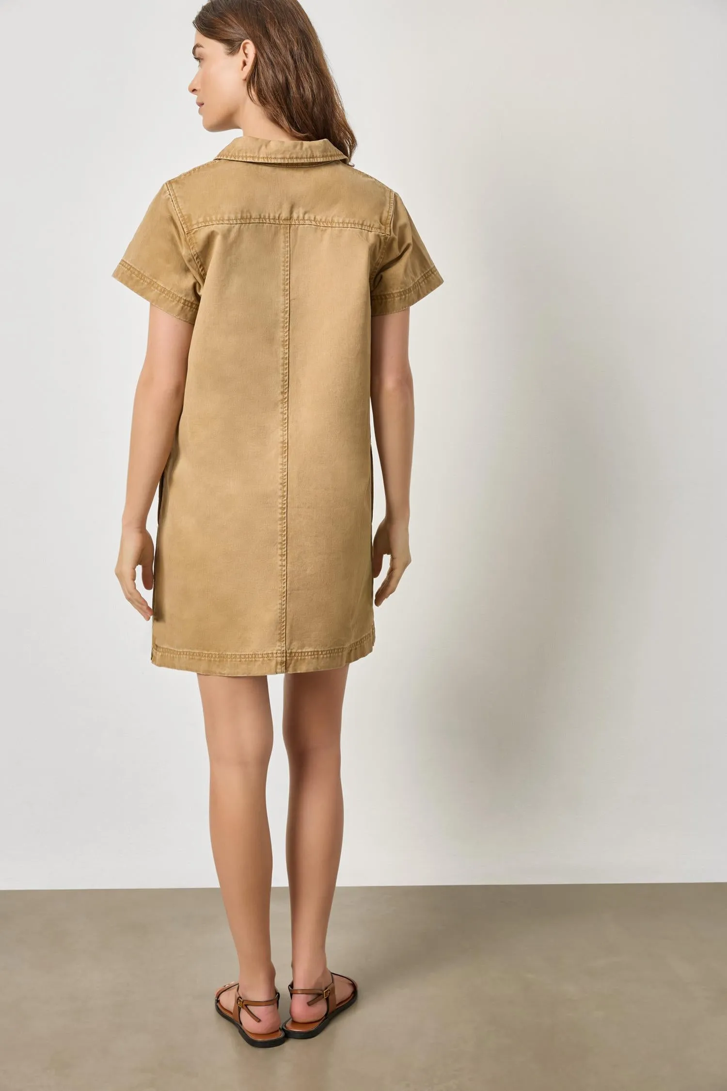 Twill Split Neck Collared Dress sold by Lilla P product image thumbnail 5