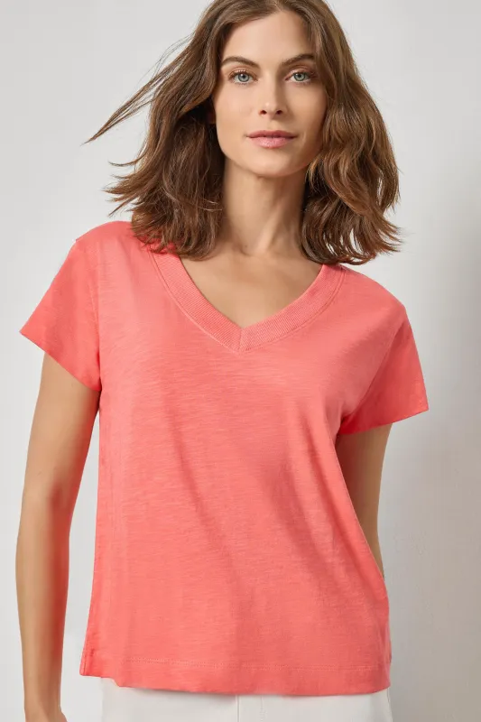 Relaxed Short Sleeve V-Neck Tee sold by Lilla P