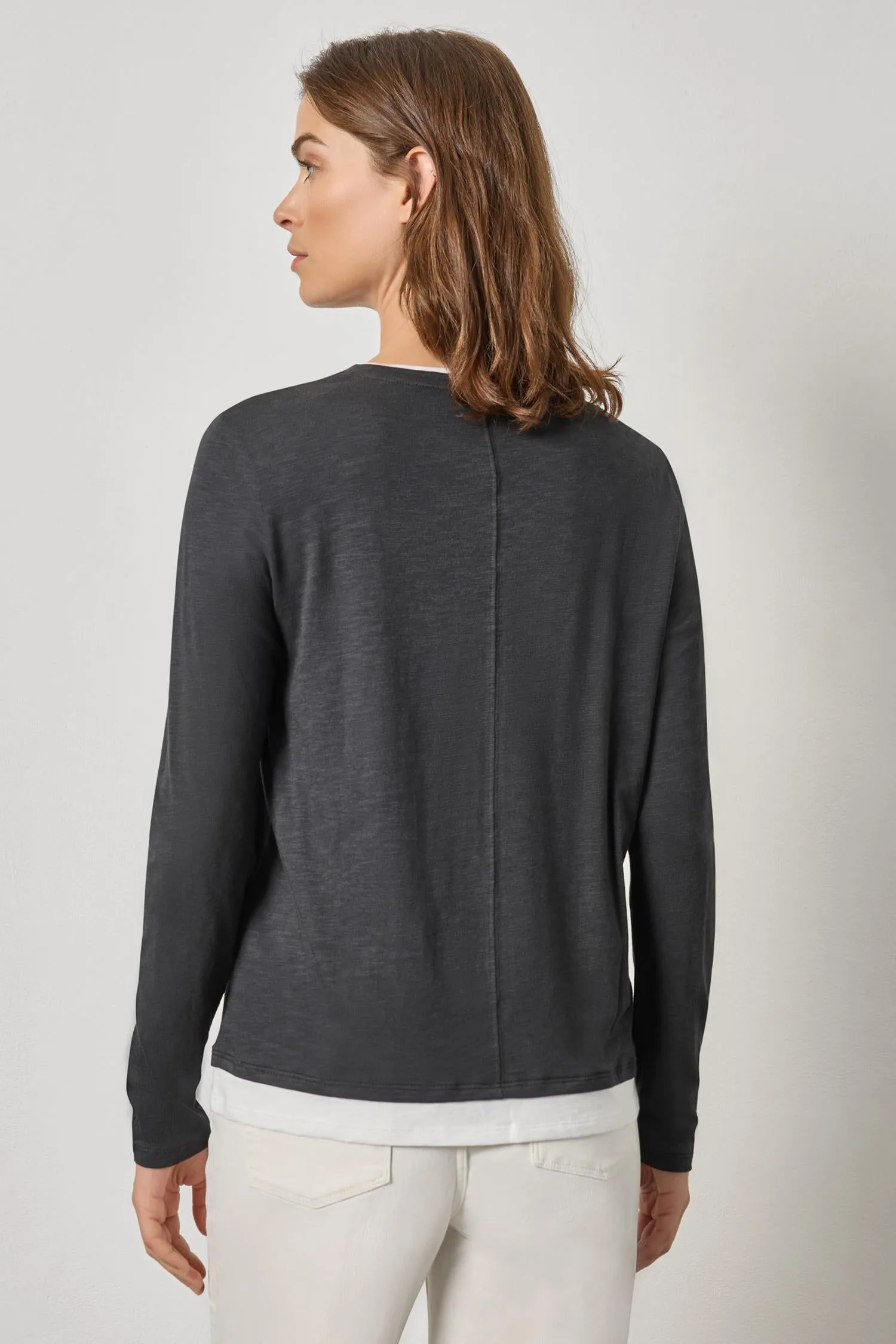 Paneled Hem Long Sleeve Crew sold by Lilla P product image thumbnail 2