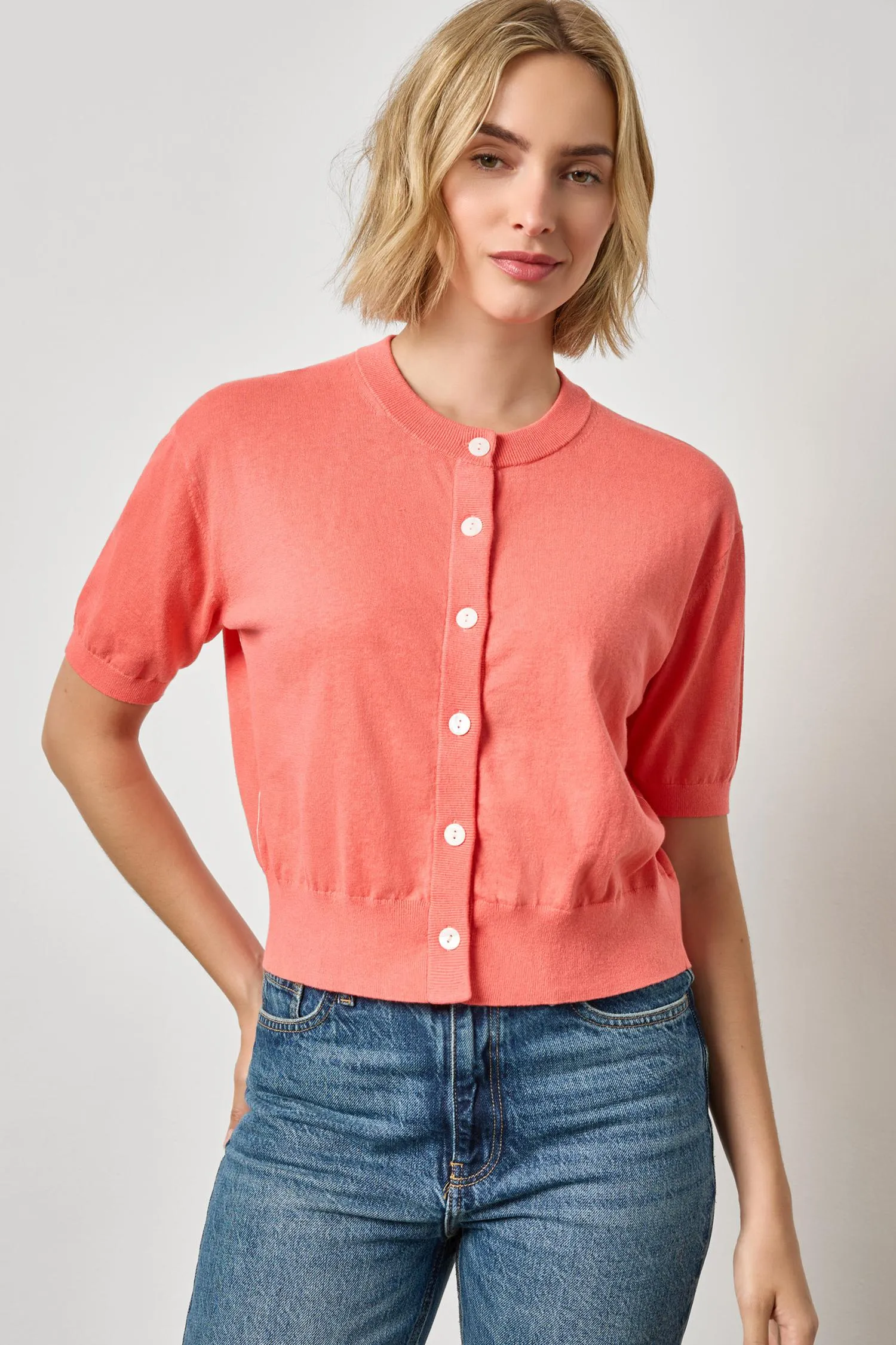 Short Sleeve Cardigan sold by Lilla P product image thumbnail 4