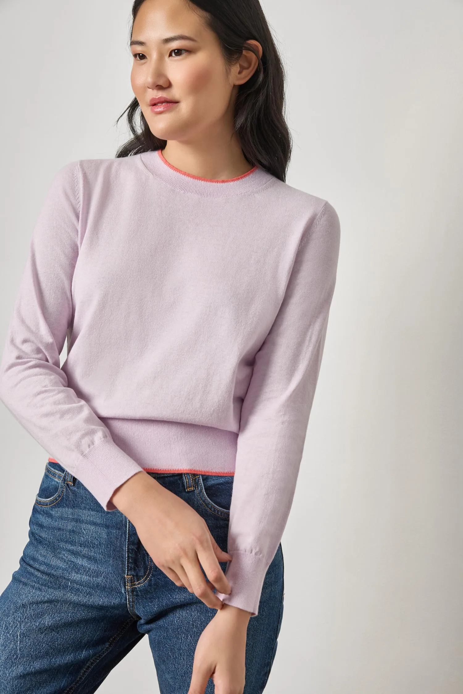 Picot Edge Crewneck Sweater sold by Lilla P