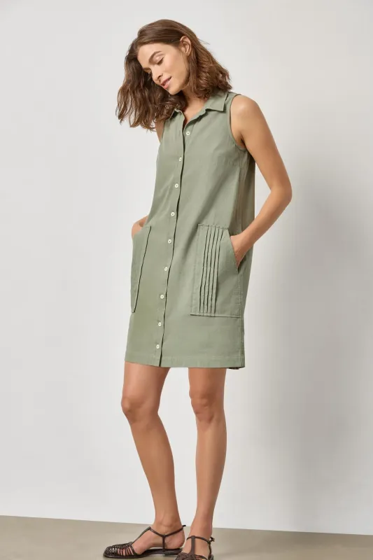 Sleeveless Pleat Pocket Dress made by Lilla P