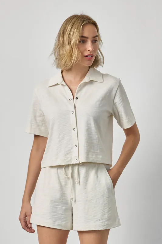 Short Sleeve Button Down Tee made by Lilla P