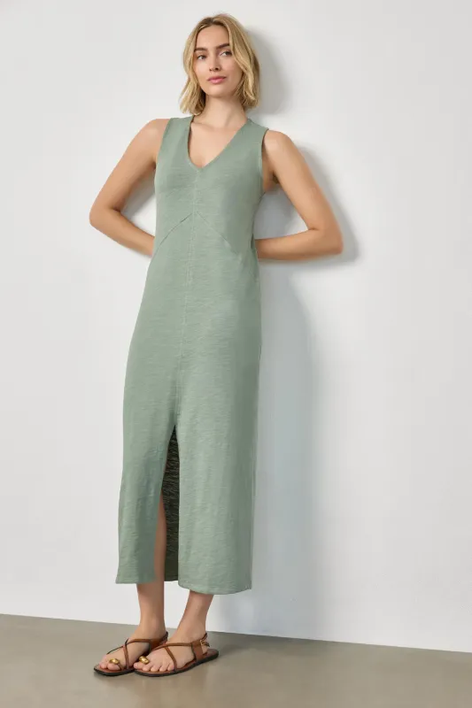 V-Neck Seamed Maxi Dress made by Lilla P