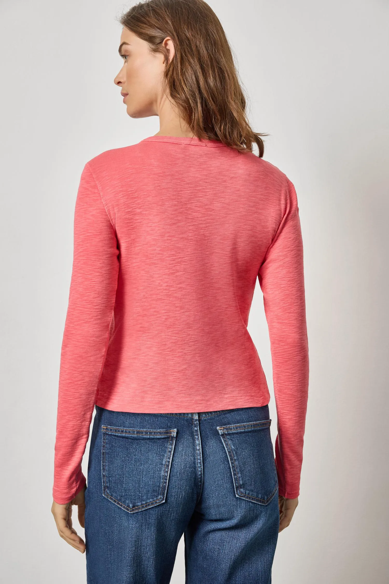 Ribbed Slub Snap V-Neck sold by Lilla P product image thumbnail 5