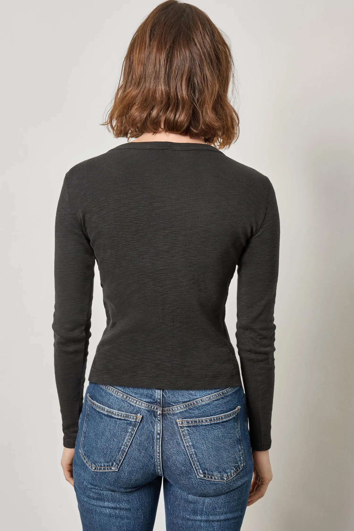 Ribbed Slub Snap V-Neck sold by Lilla P product image thumbnail 3