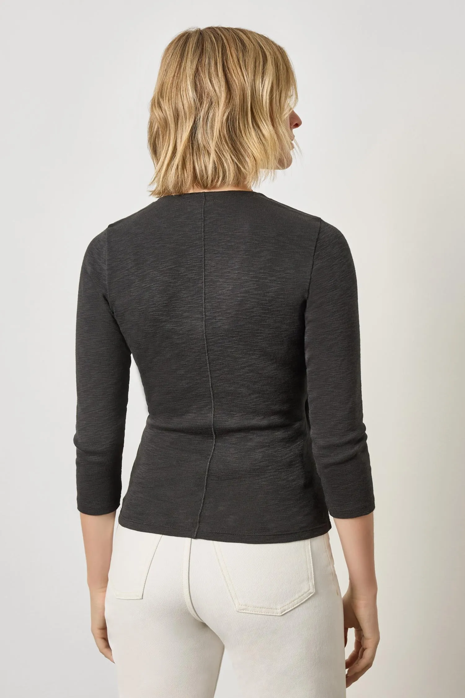Ribbed Slub 3/4 Sleeve Surplice sold by Lilla P product image thumbnail 5