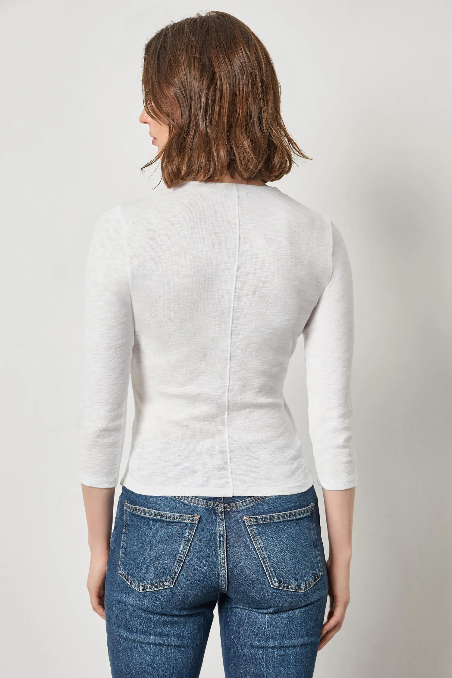 Ribbed Slub 3/4 Sleeve Surplice sold by Lilla P product image thumbnail 3