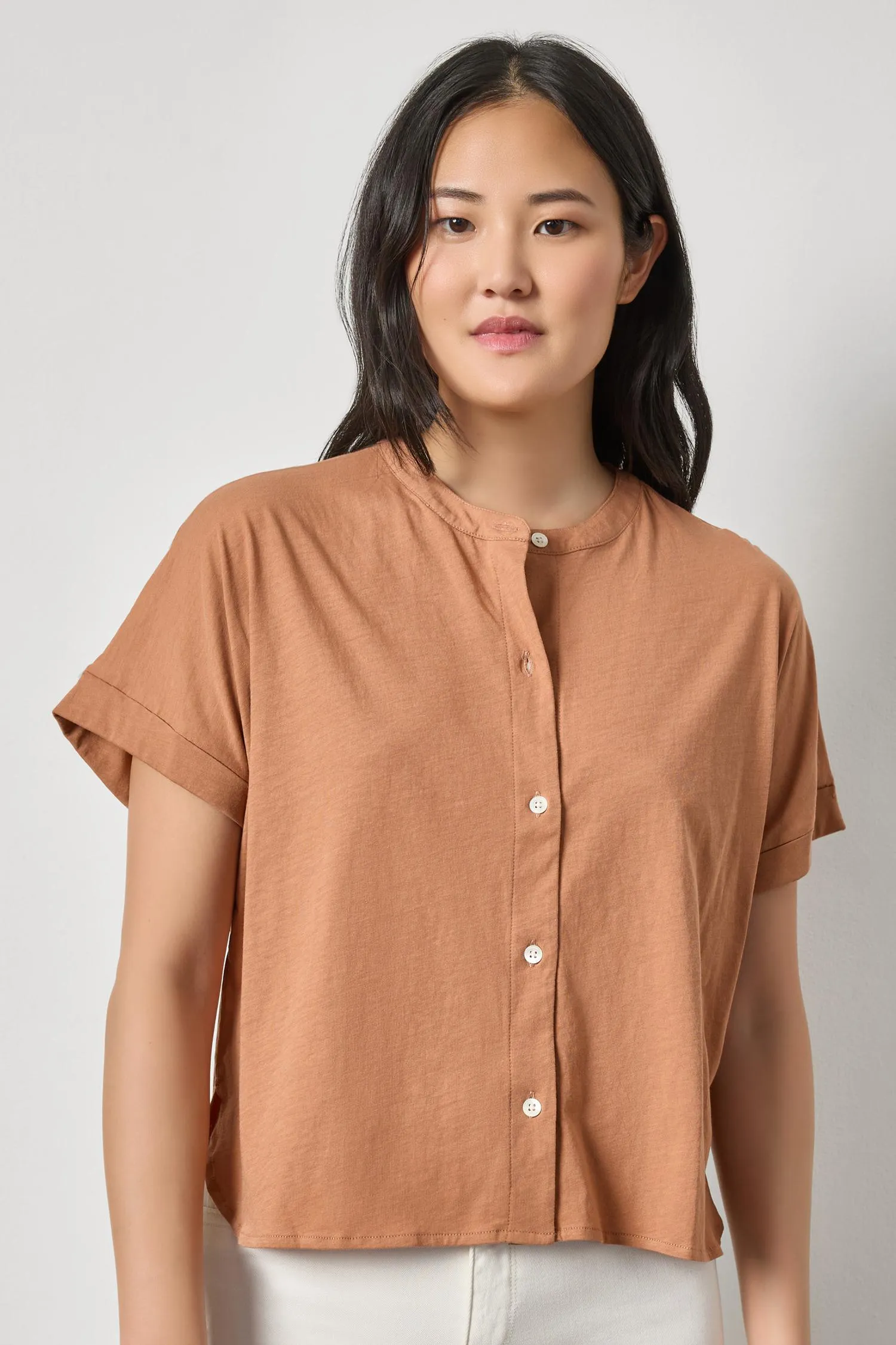 Cuffed Sleeve Dolman Button Down sold by Lilla P product image thumbnail 5