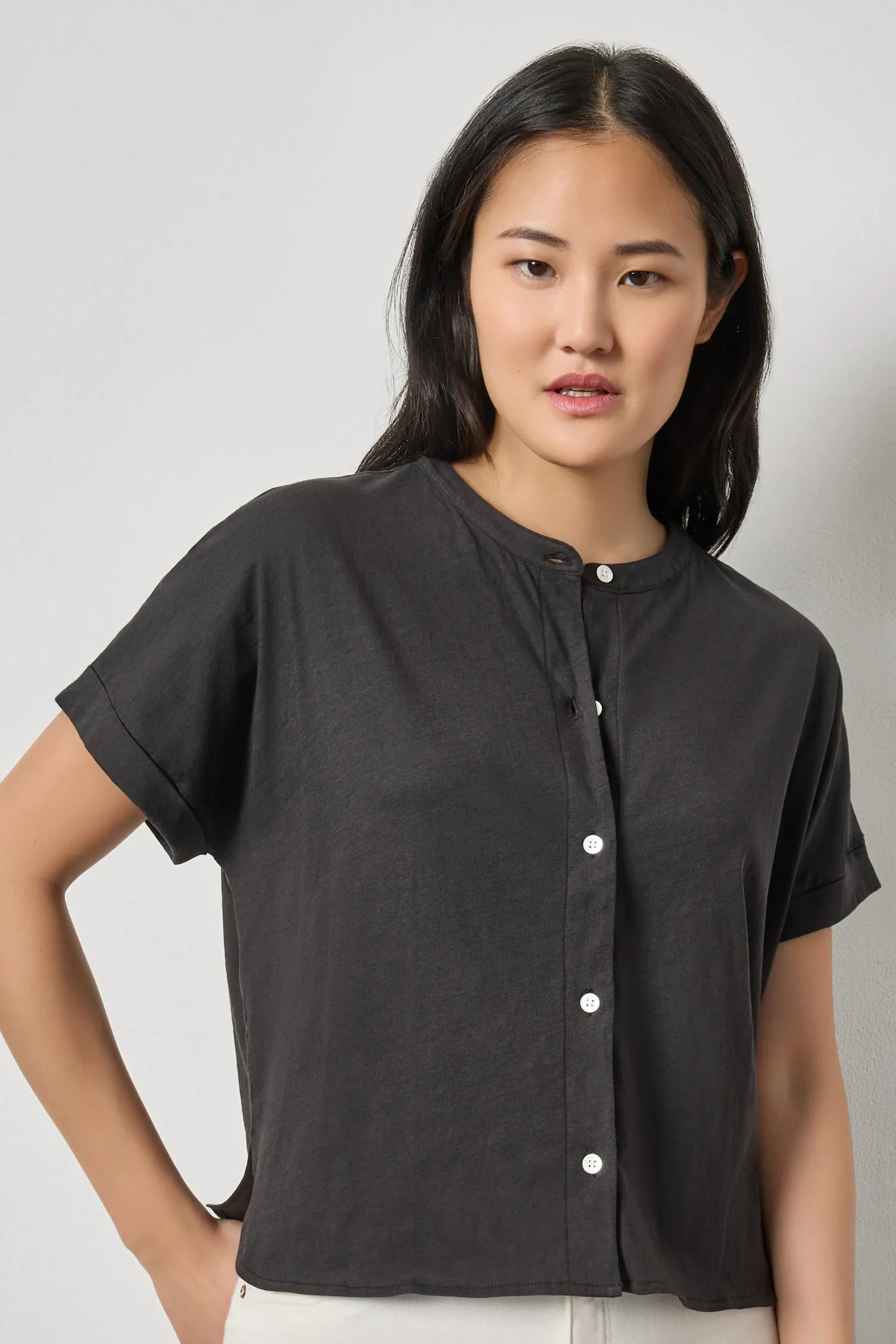 Cuffed Sleeve Dolman Button Down sold by Lilla P product image thumbnail 3