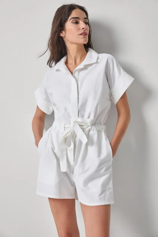 Linen Blend Romper made by Lilla P