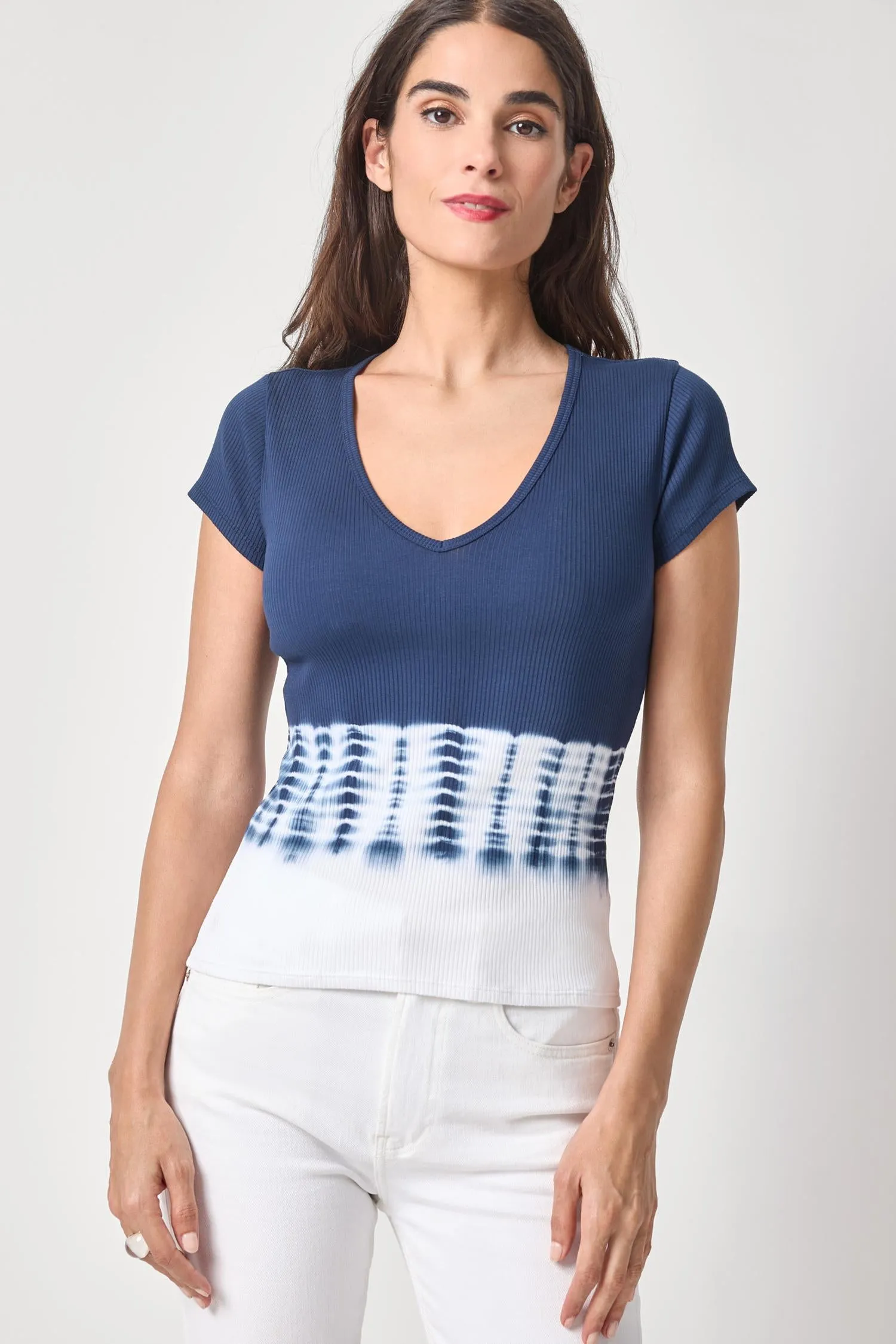 Bamboo Dye Short Sleeve V-Neck sold by Lilla P product image thumbnail 5