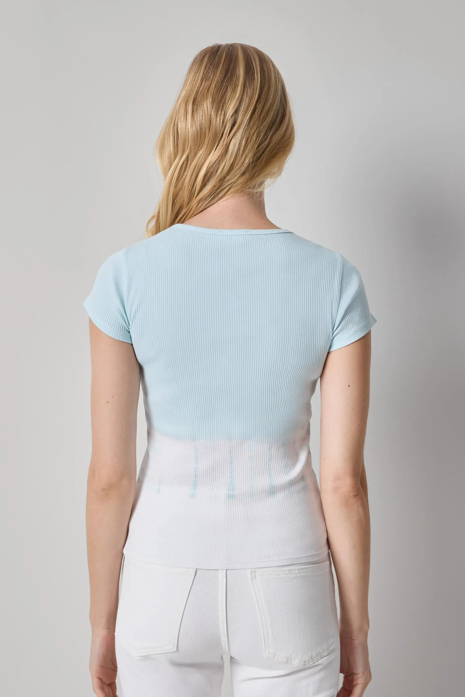 Bamboo Dye Short Sleeve V-Neck sold by Lilla P product image thumbnail 3