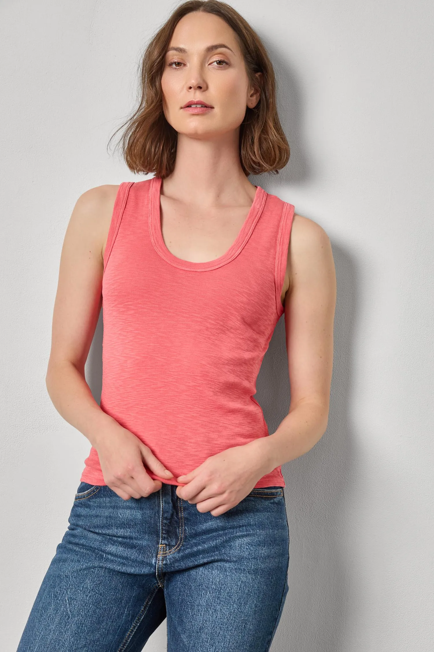 Ribbed Slub Scoop Neck Tank sold by Lilla P product image thumbnail 2