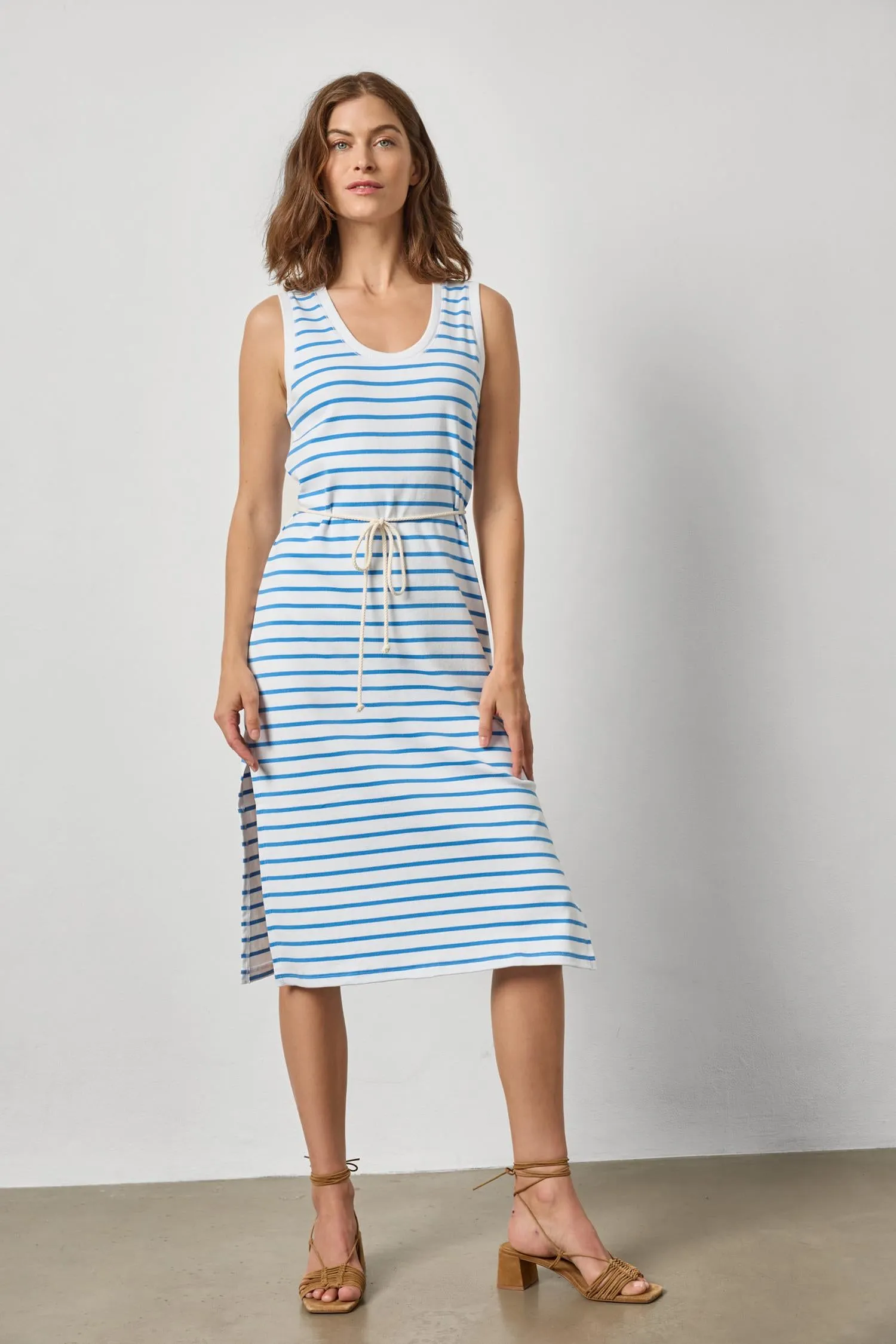 Rib Stripe Side Slit Tank Dress sold by Lilla P