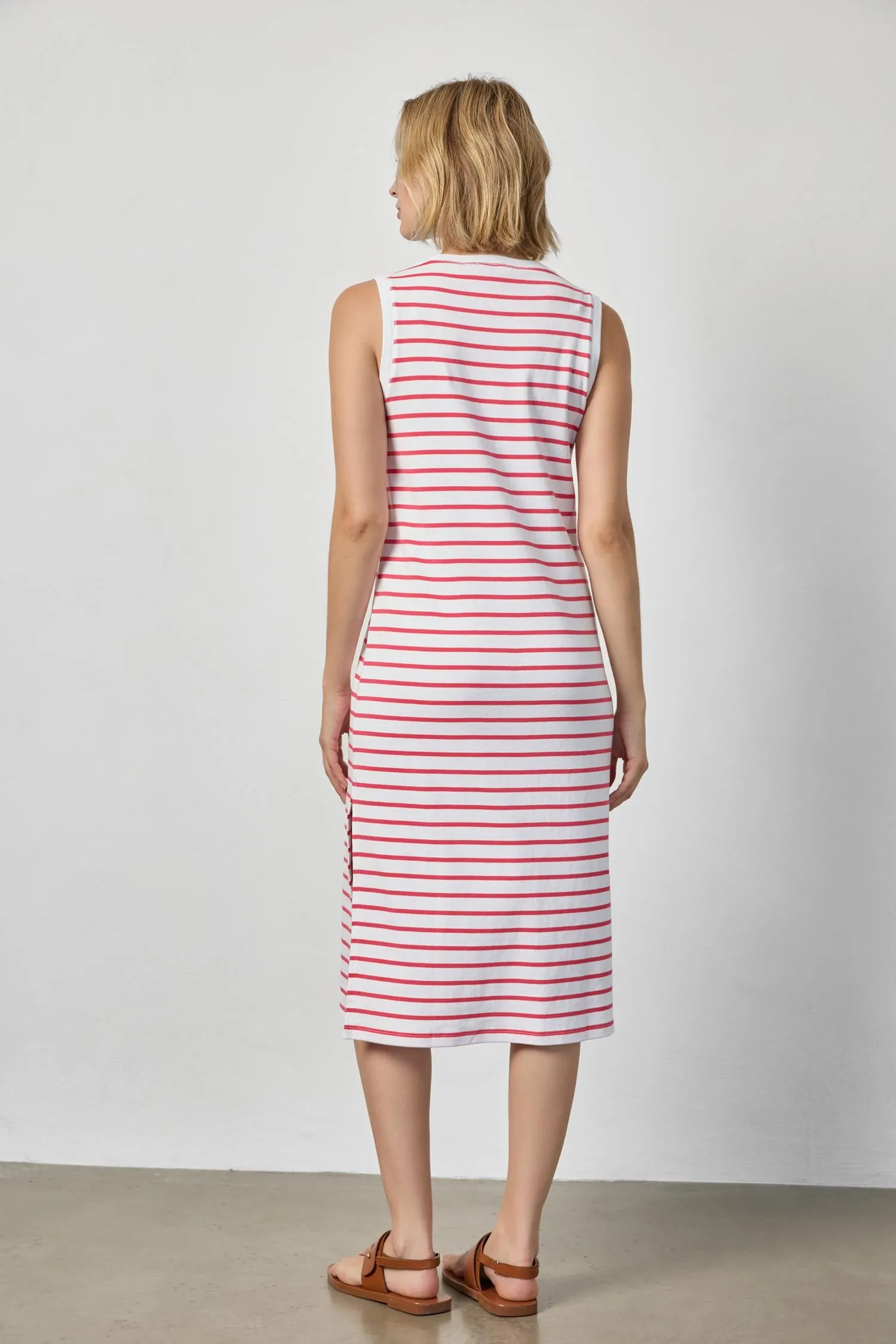 Rib Stripe Side Slit Tank Dress sold by Lilla P product image thumbnail 4