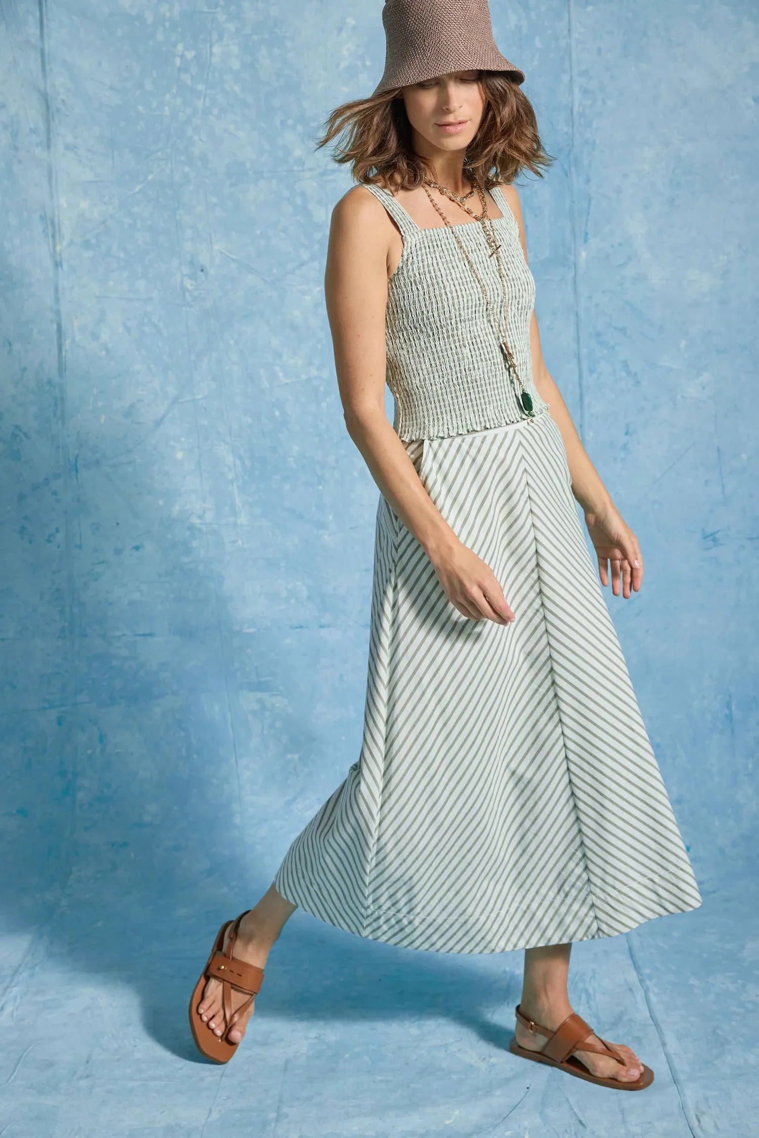 Striped Smocked Tank sold by Lilla P product image thumbnail 3