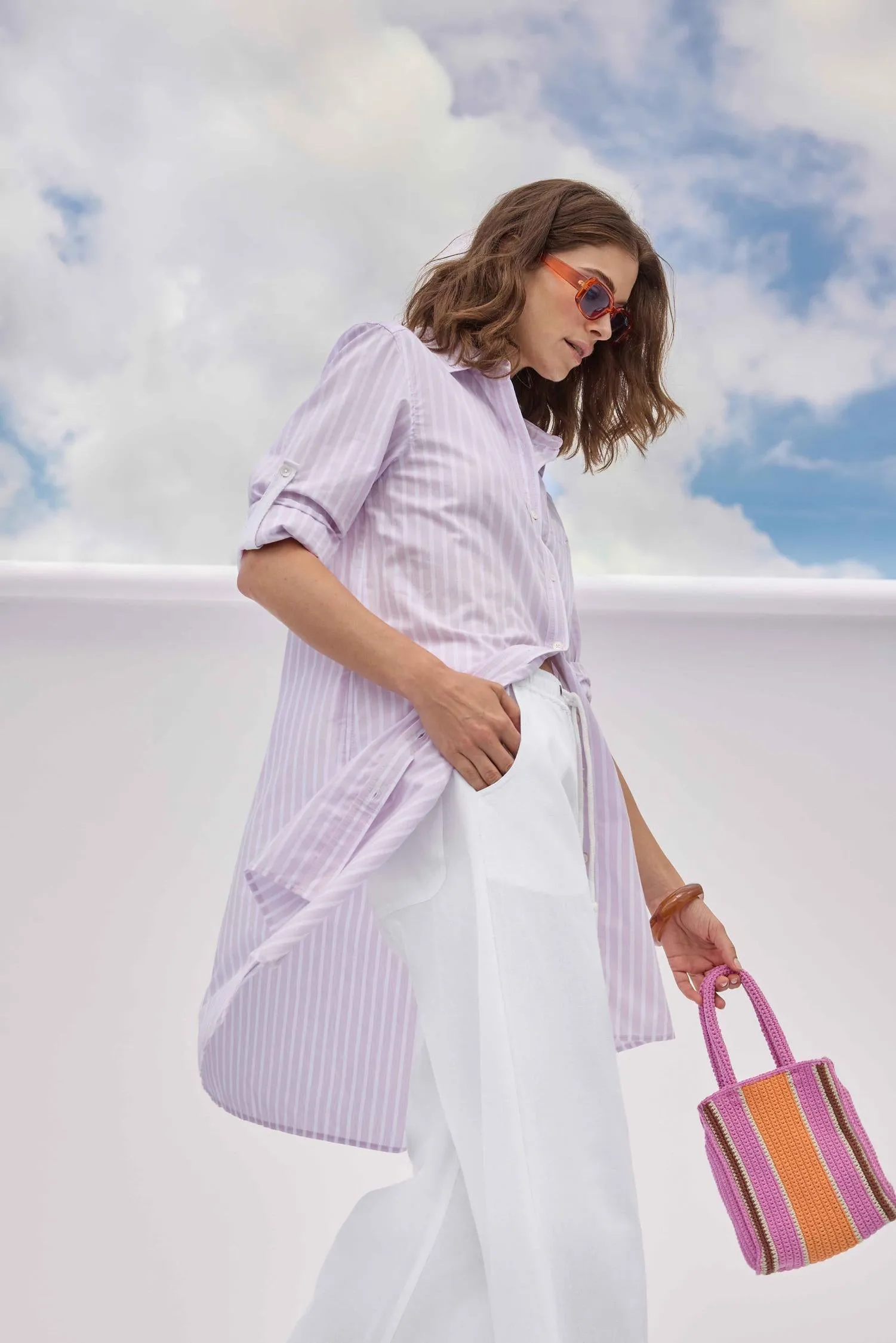 Striped Shirt Dress sold by Lilla P product image thumbnail 5