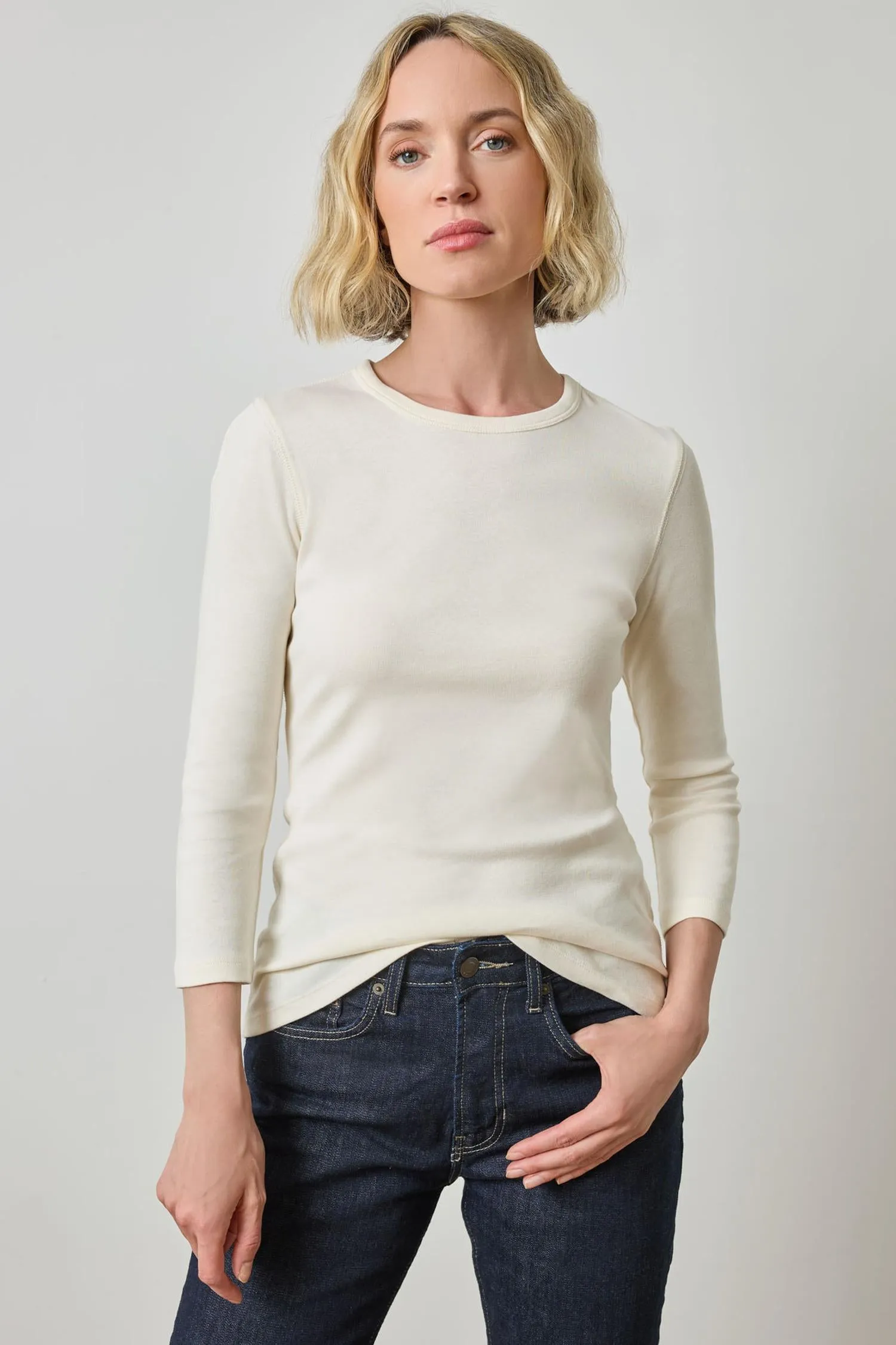 3/4 Sleeve Crew sold by Lilla P product image thumbnail 2
