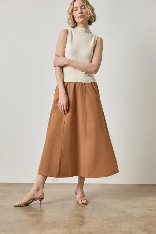 Mixed Media Mock Neck Dress made by Lilla P