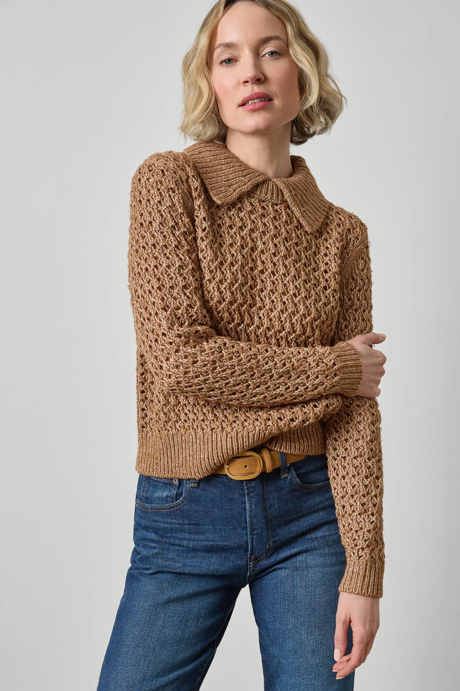 Textured Polo Sweater sold by Lilla P