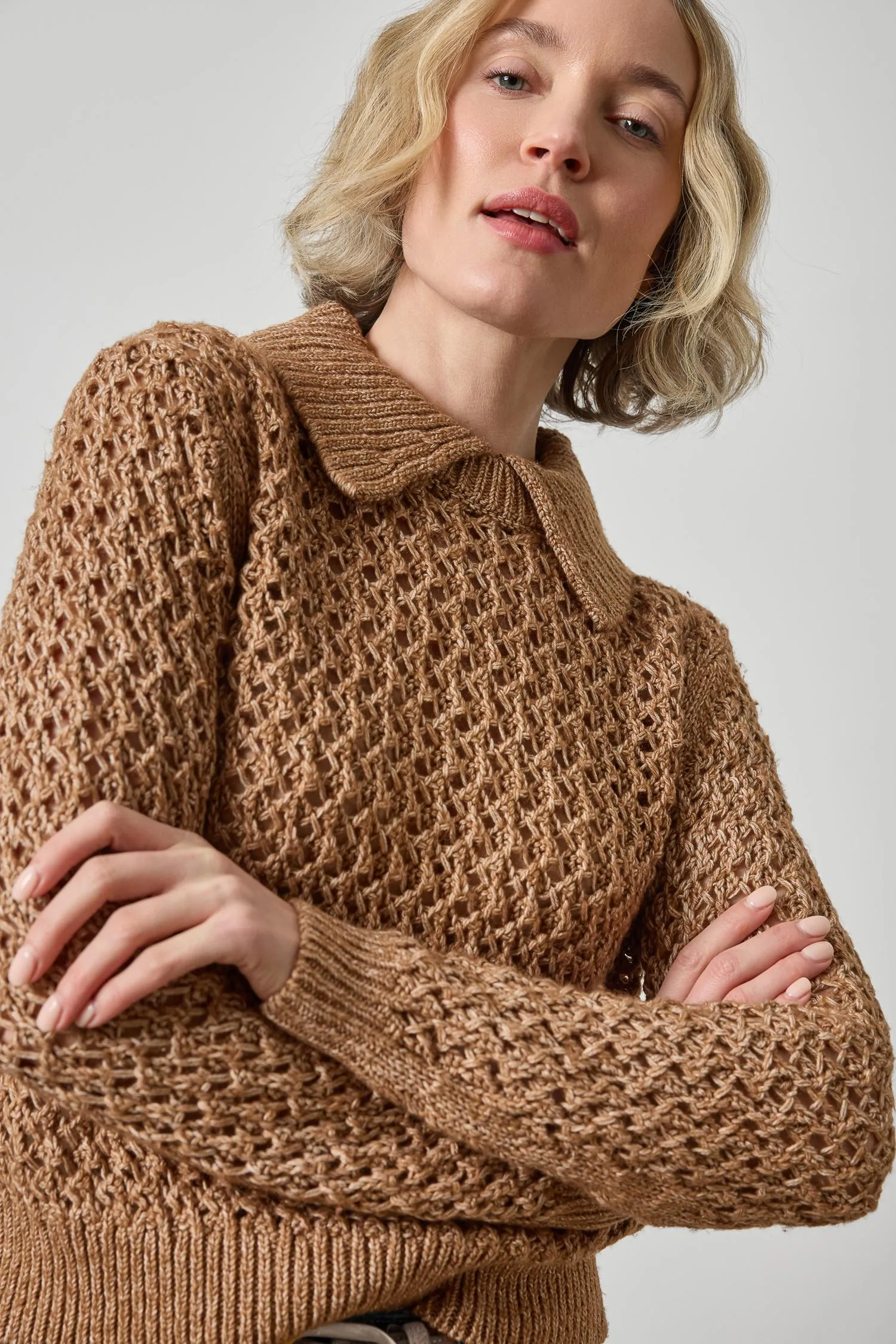 Textured Polo Sweater sold by Lilla P product image thumbnail 3