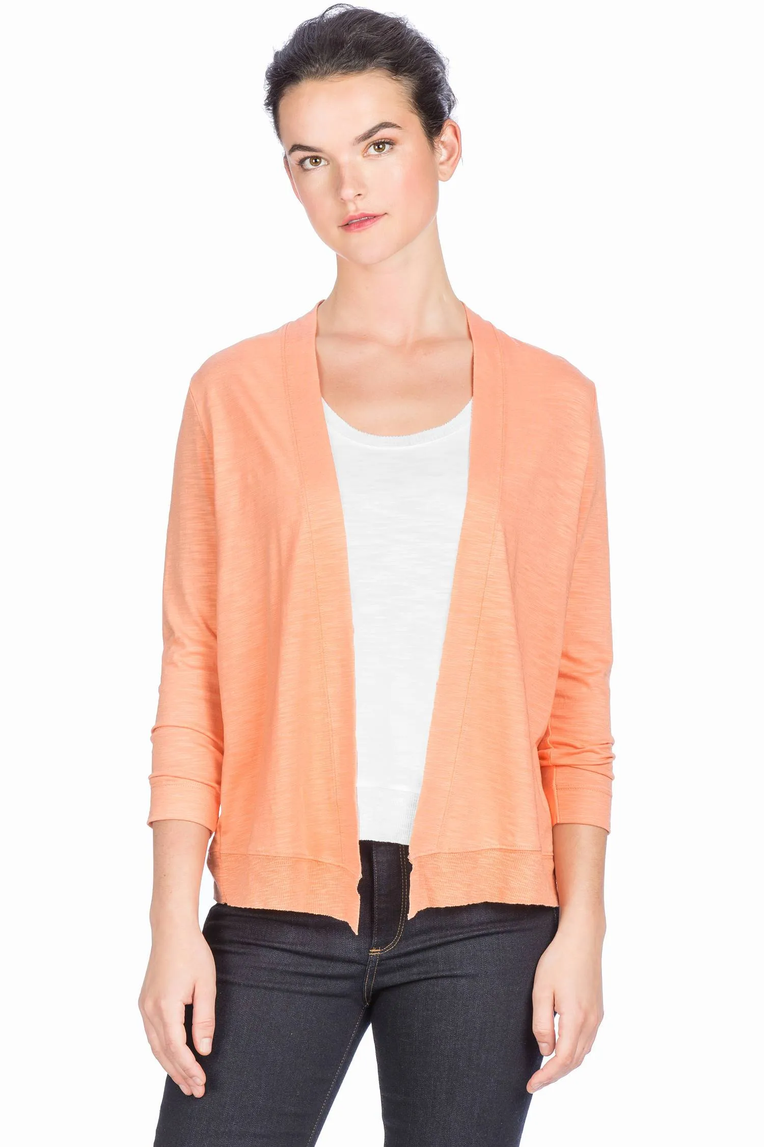 3/4 Sleeve Open Cardigan sold by Lilla P product image thumbnail 2