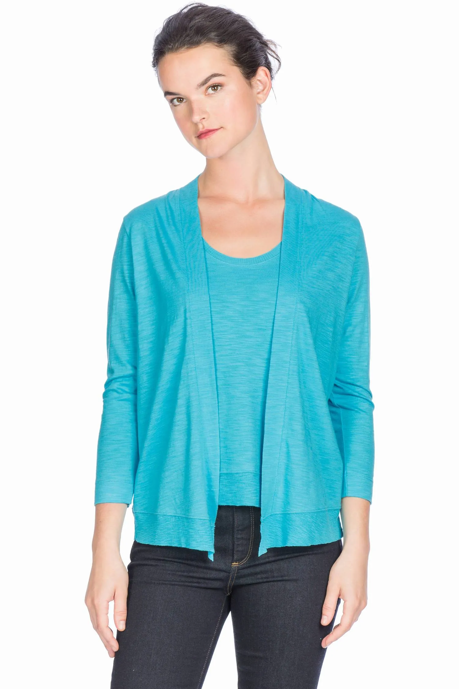 3/4 Sleeve Open Cardigan sold by Lilla P product image thumbnail 4
