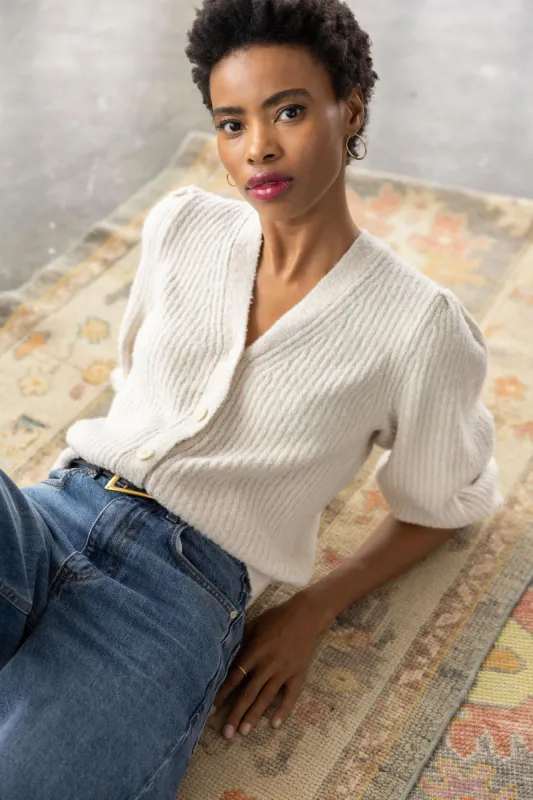 Puff Sleeve Cardigan Sweater sold by Lilla P