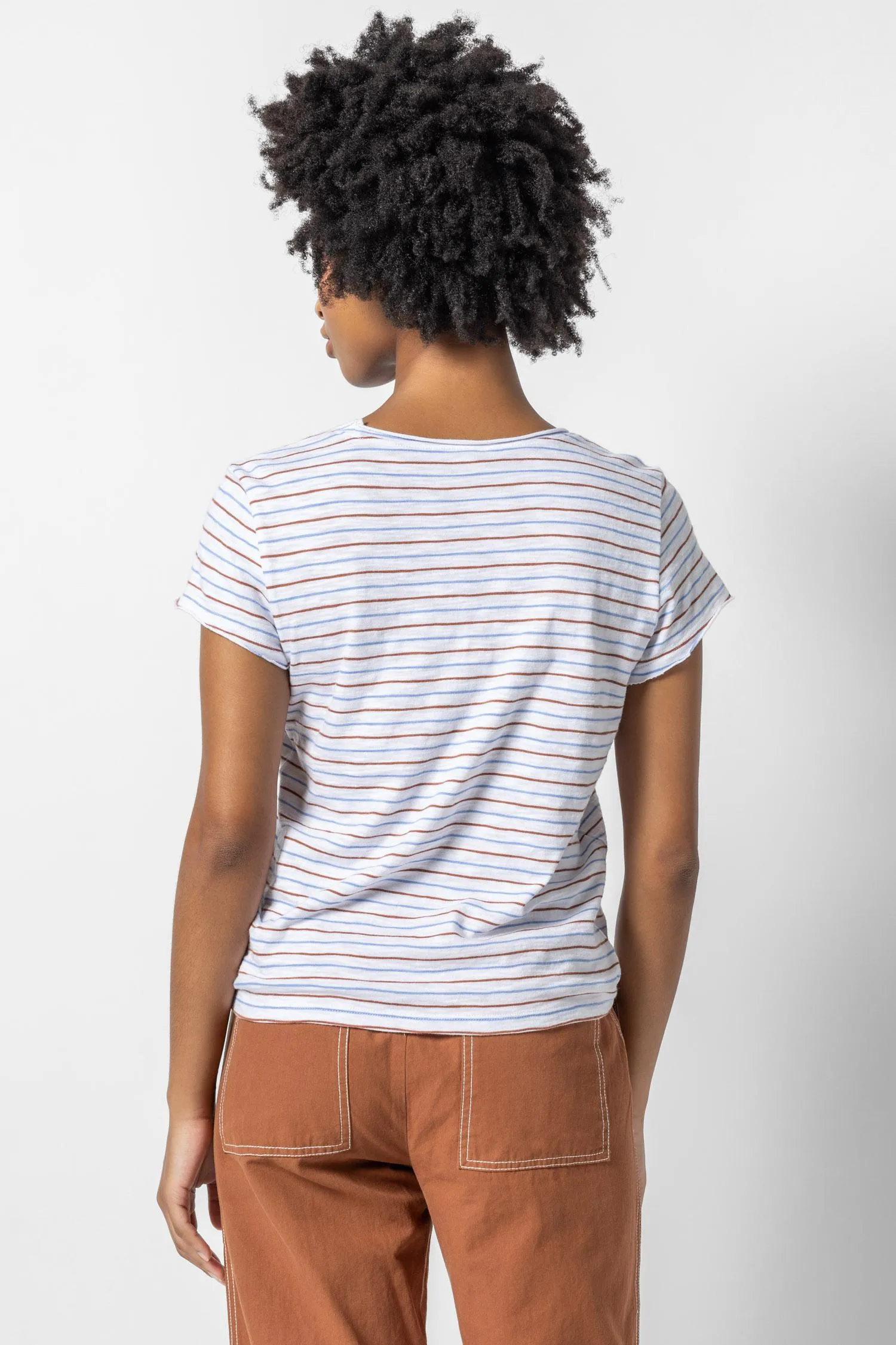Striped Scoop Neck Tee sold by Lilla P product image thumbnail 4