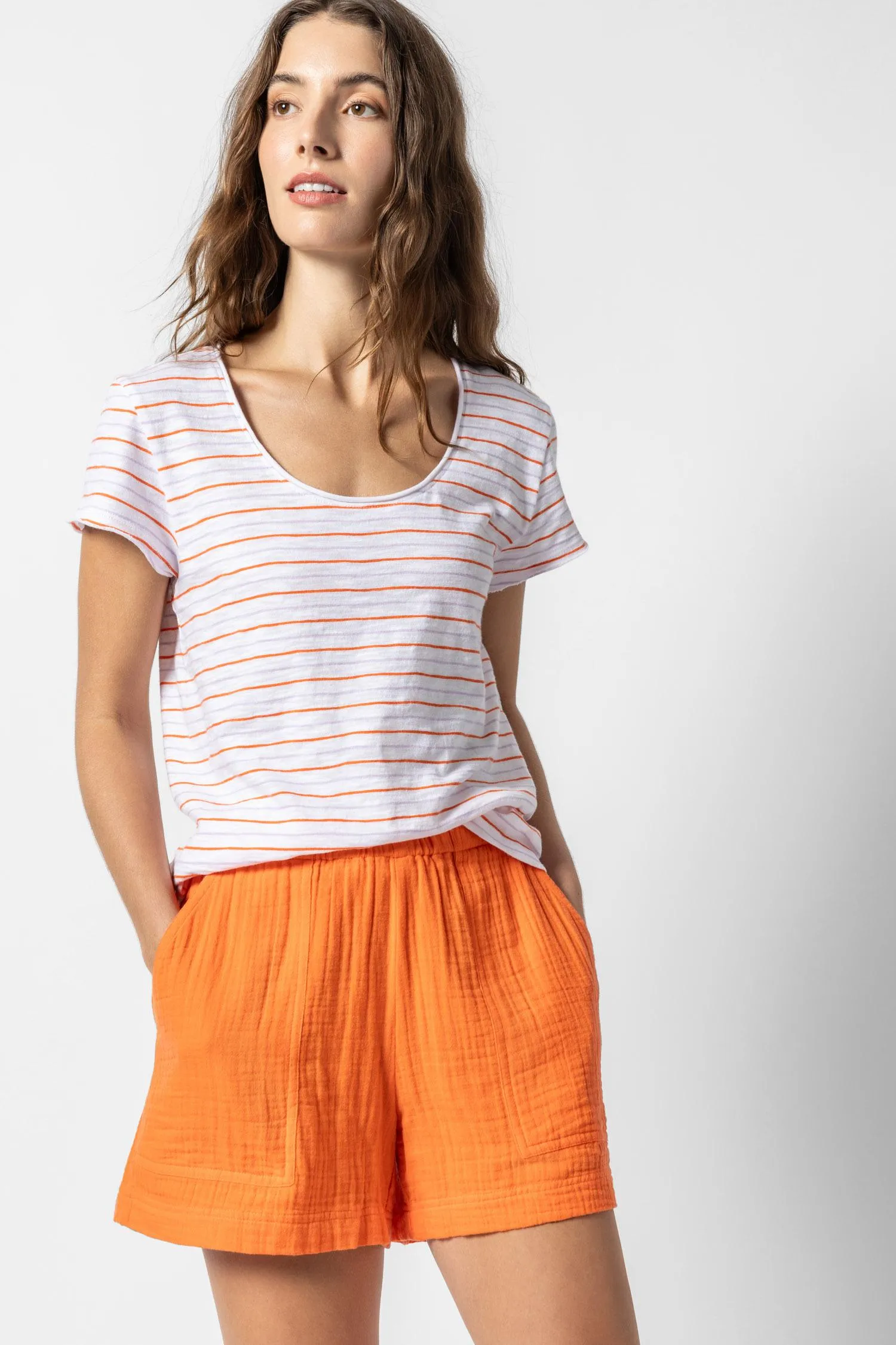 Striped Scoop Neck Tee sold by Lilla P product image thumbnail 2