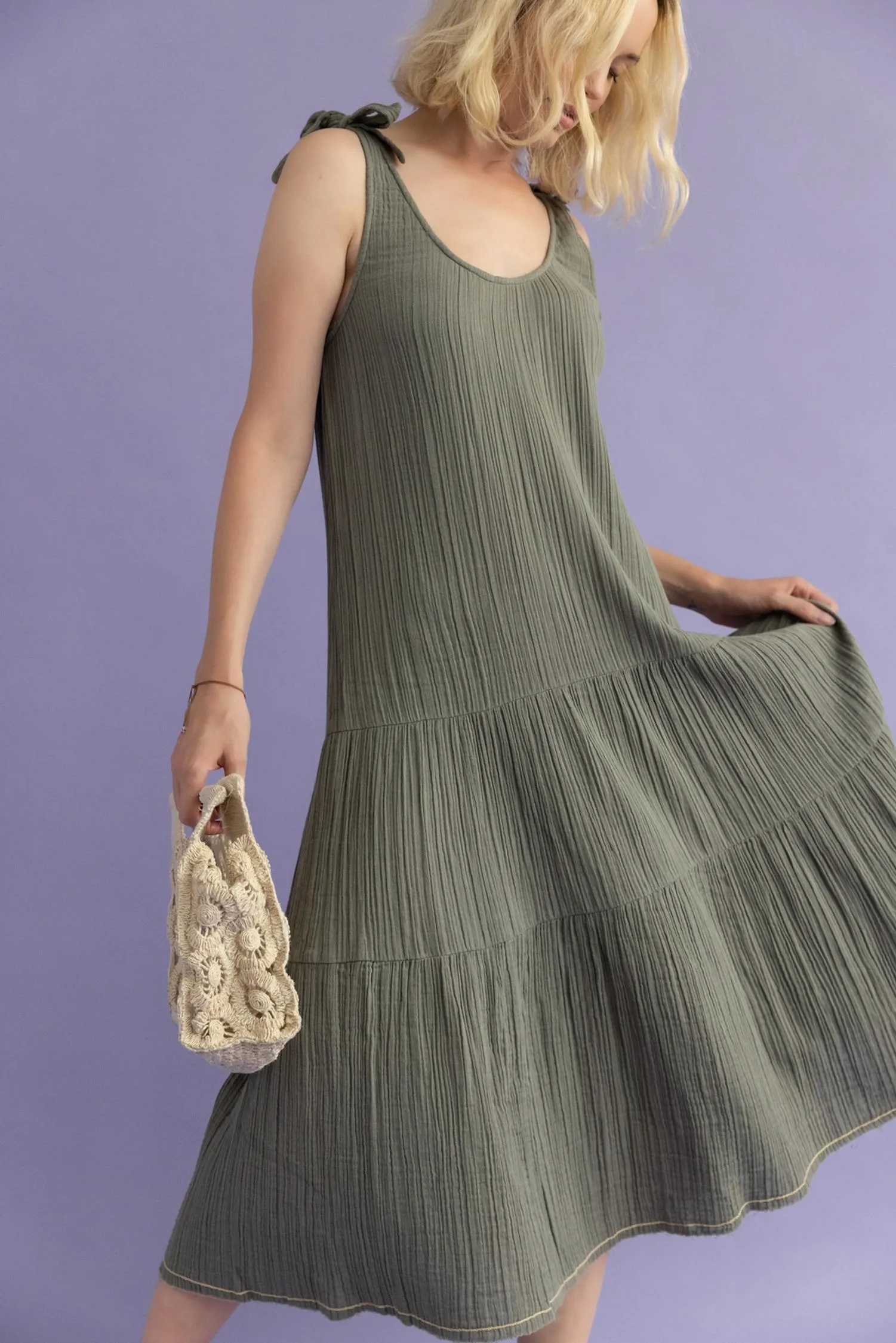 Tie Strap Peplum Dress sold by Lilla P product image thumbnail 2