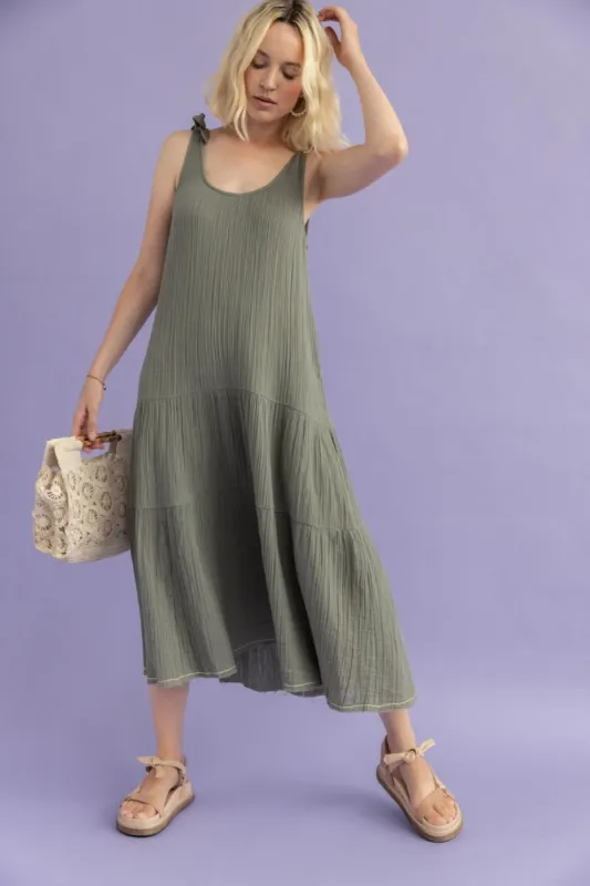 Tie Strap Peplum Dress sold by Lilla P