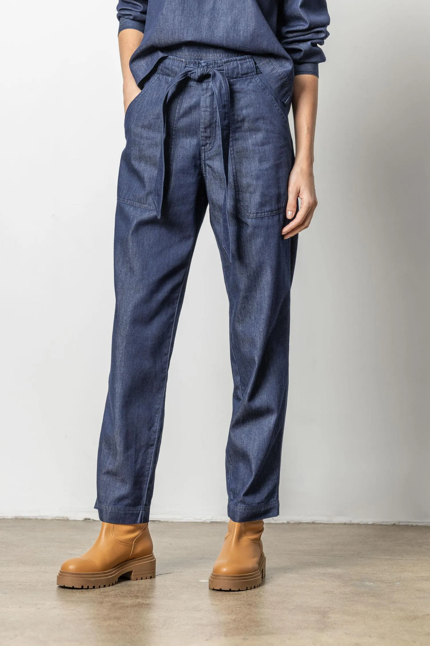 Denim Belted Pant sold by Lilla P product image thumbnail 4