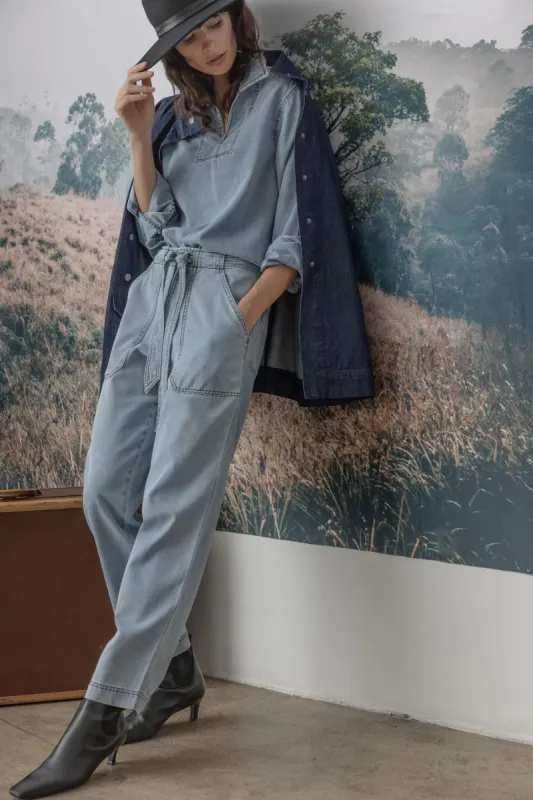 Denim Belted Pant sold by Lilla P