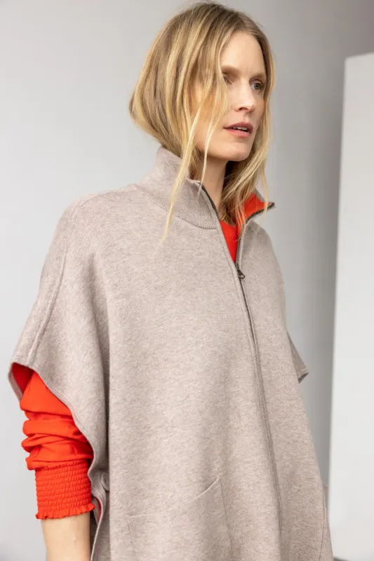 Zip Up Poncho Sweater sold by Lilla P