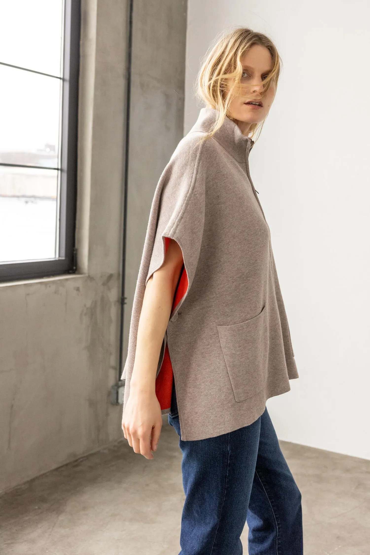 Zip Up Poncho Sweater sold by Lilla P product image thumbnail 2