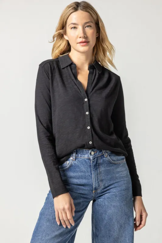 Long Sleeve Buttondown Tee made by Lilla P