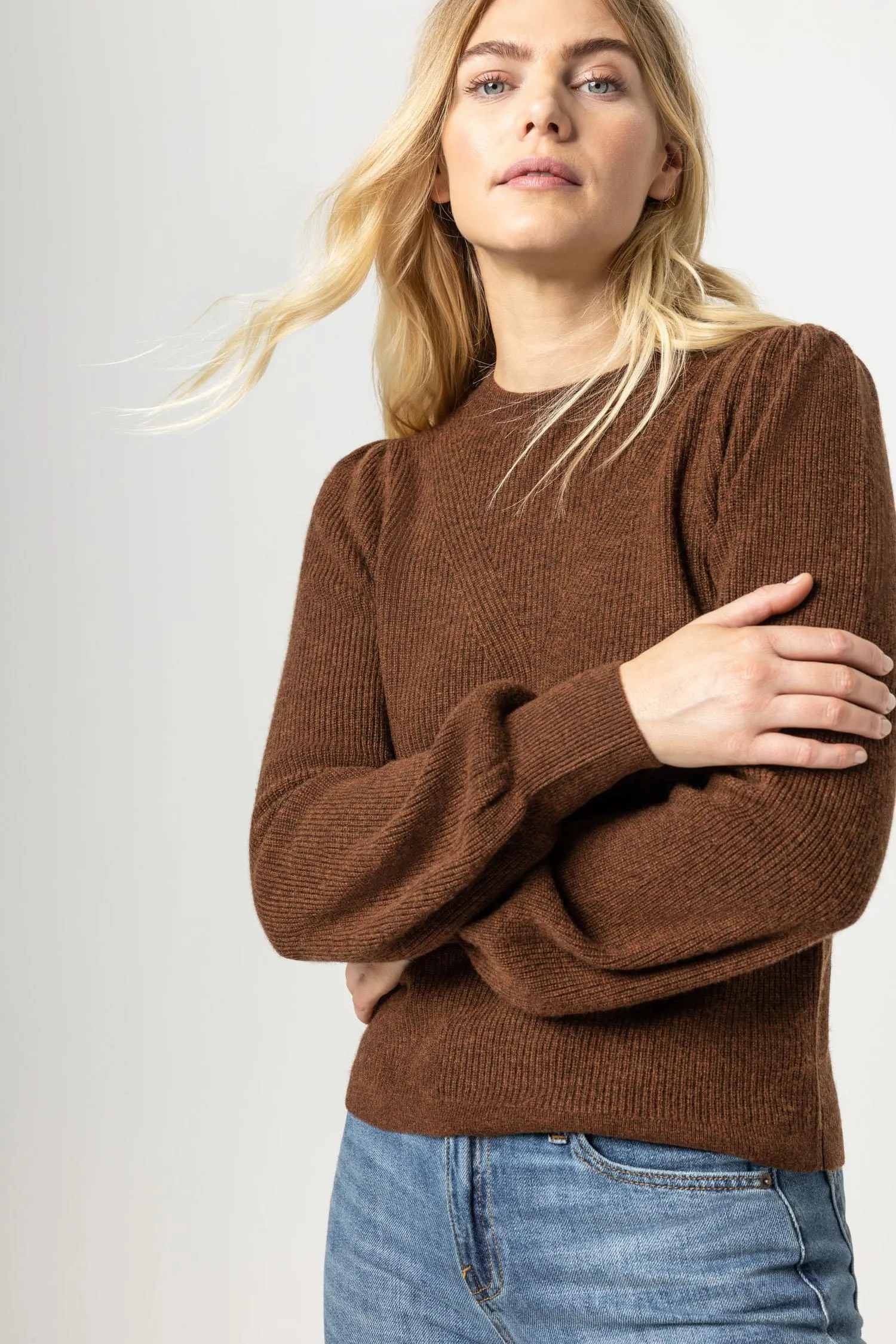 Ribbed Puff Sleeve Sweater sold by Lilla P product image thumbnail 5
