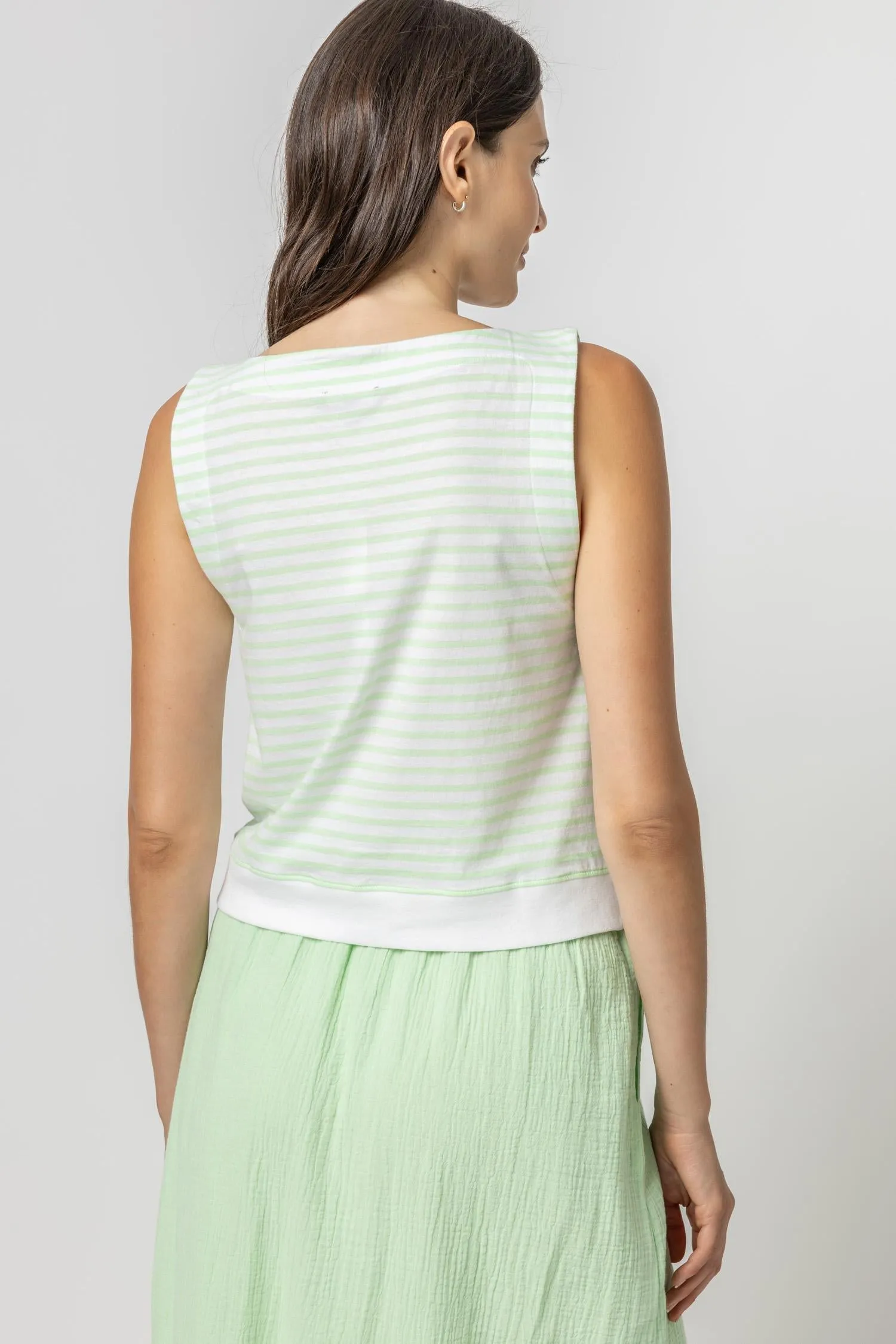 Striped Rib Trim Tank sold by Lilla P product image thumbnail 3