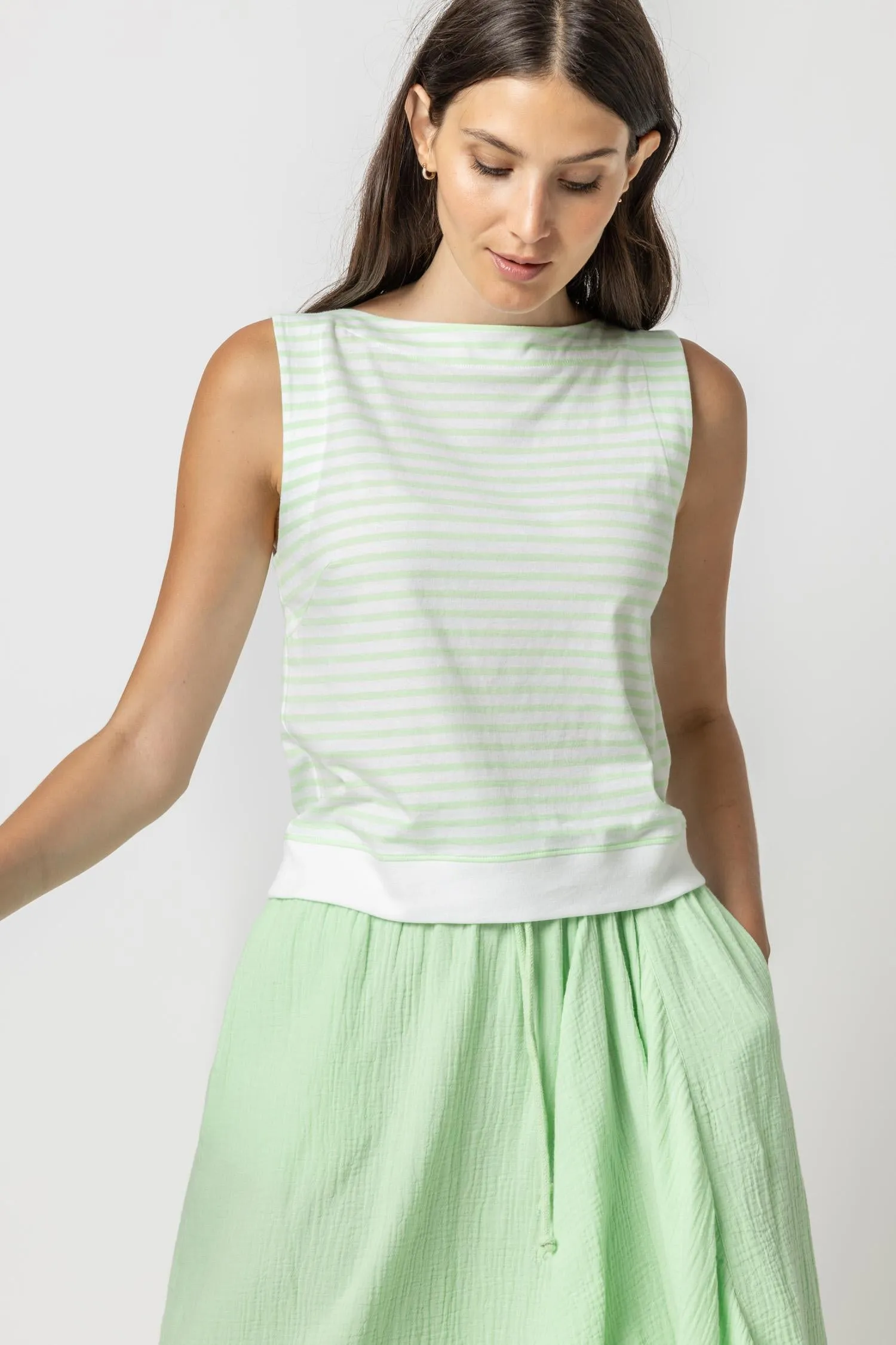Striped Rib Trim Tank sold by Lilla P product image thumbnail 2