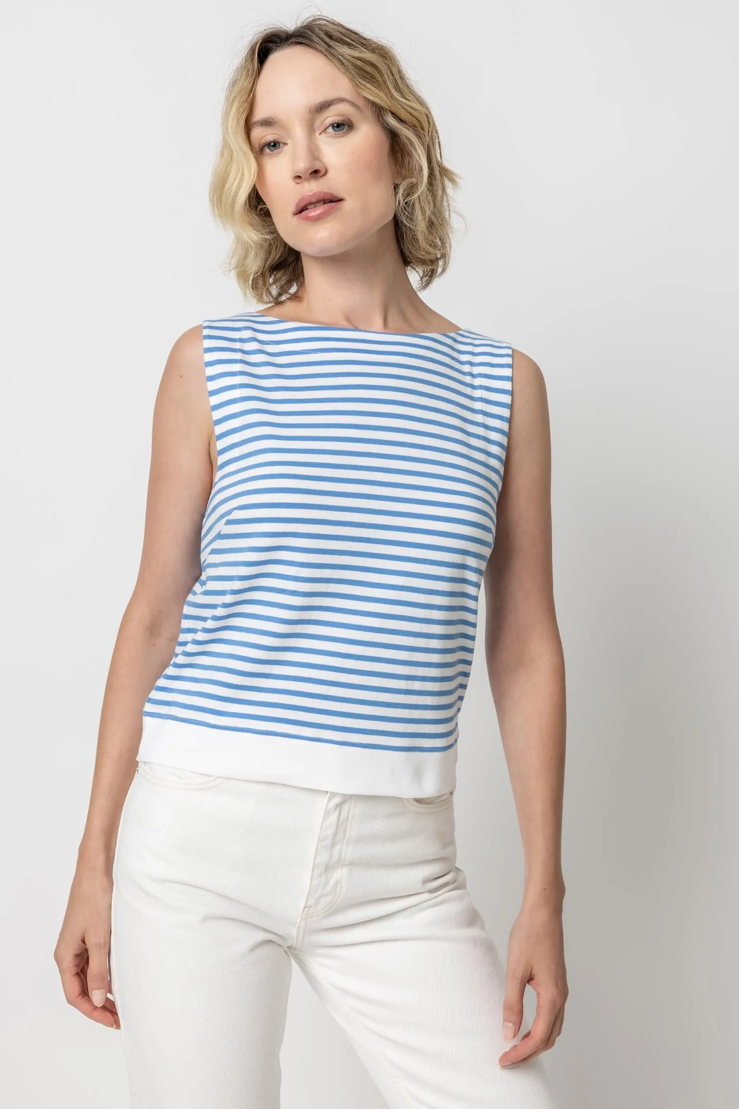 Striped Rib Trim Tank sold by Lilla P product image thumbnail 4