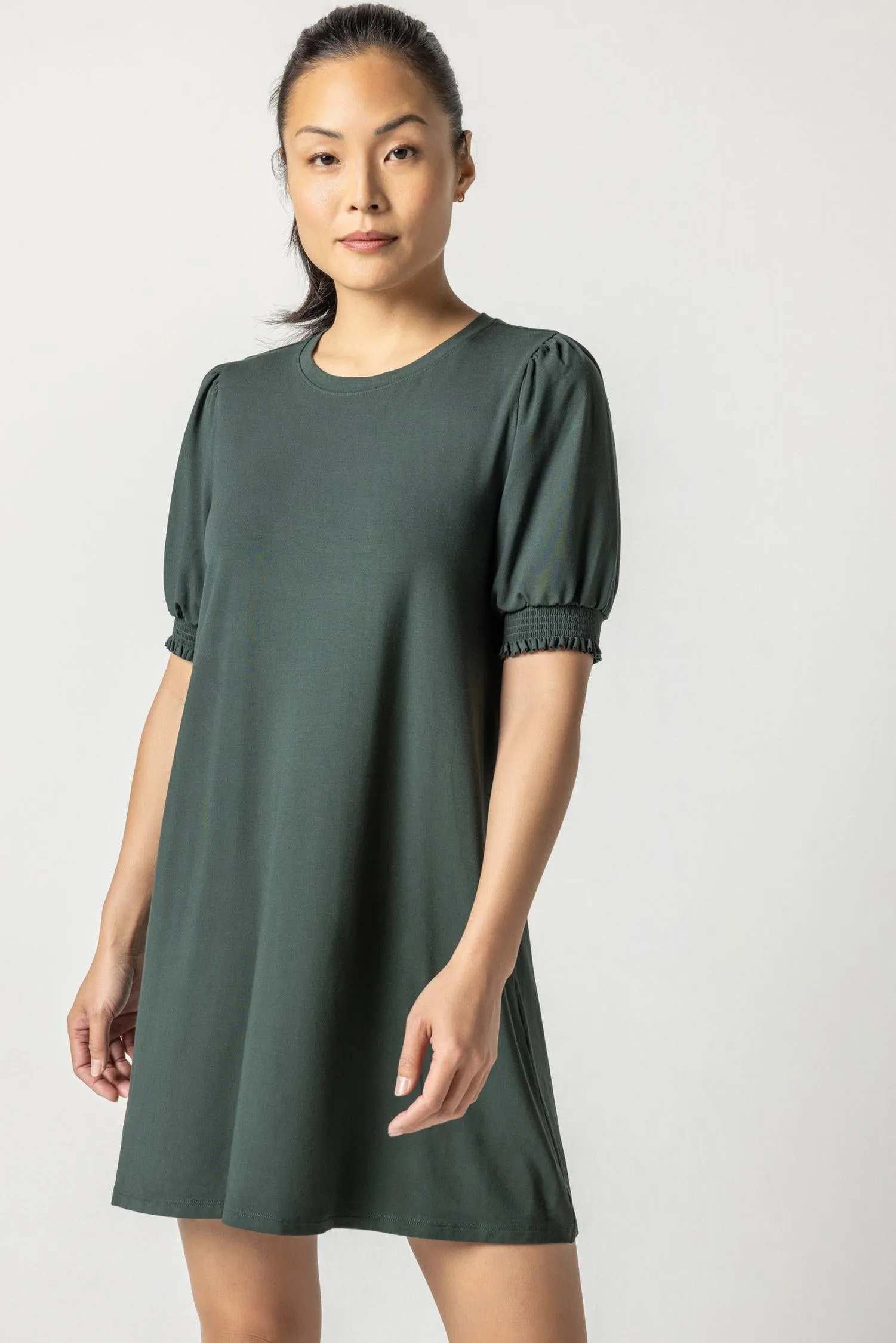 Smocked Sleeve Crewneck Dress sold by Lilla P product image thumbnail 4