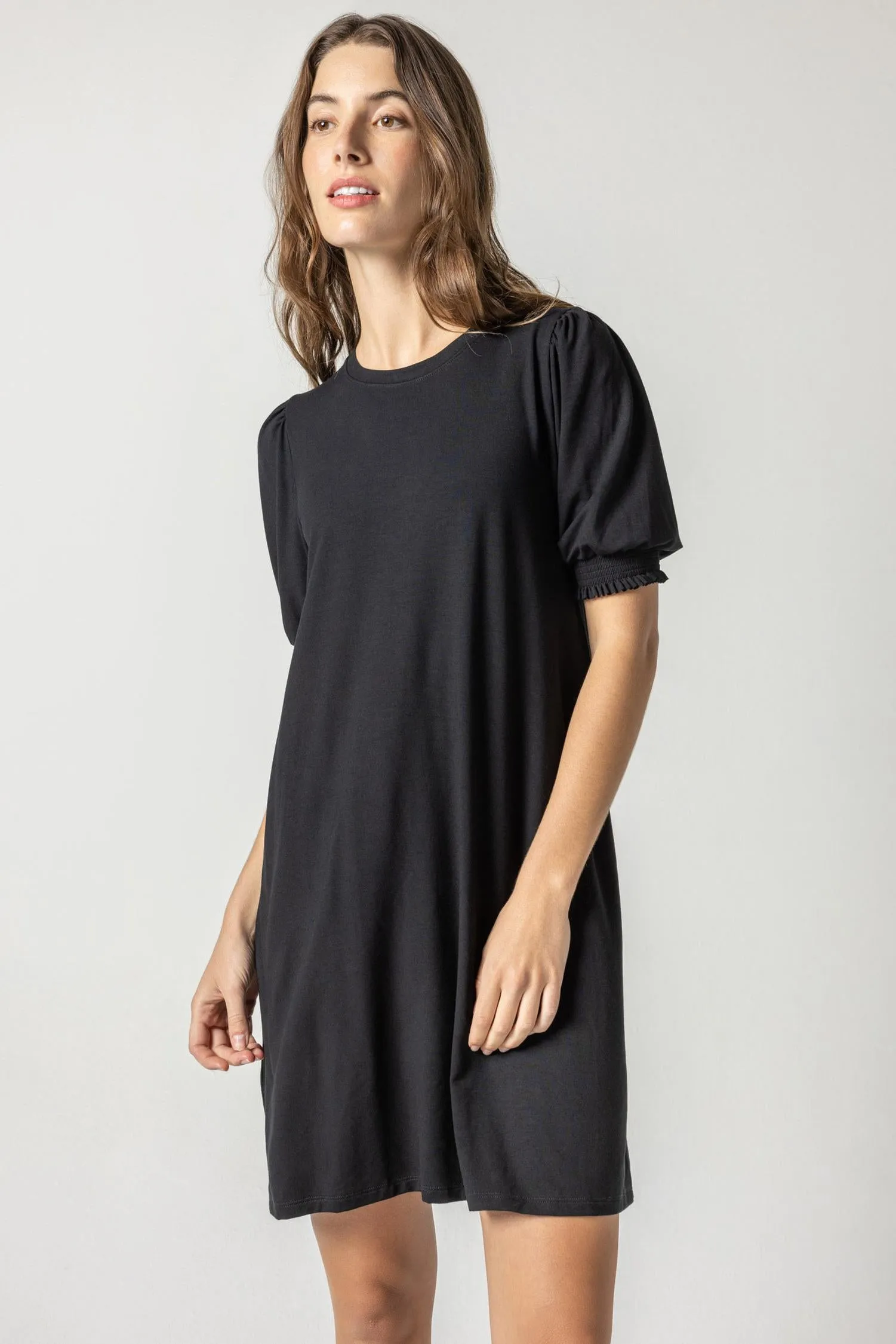Smocked Sleeve Crewneck Dress sold by Lilla P product image thumbnail 2