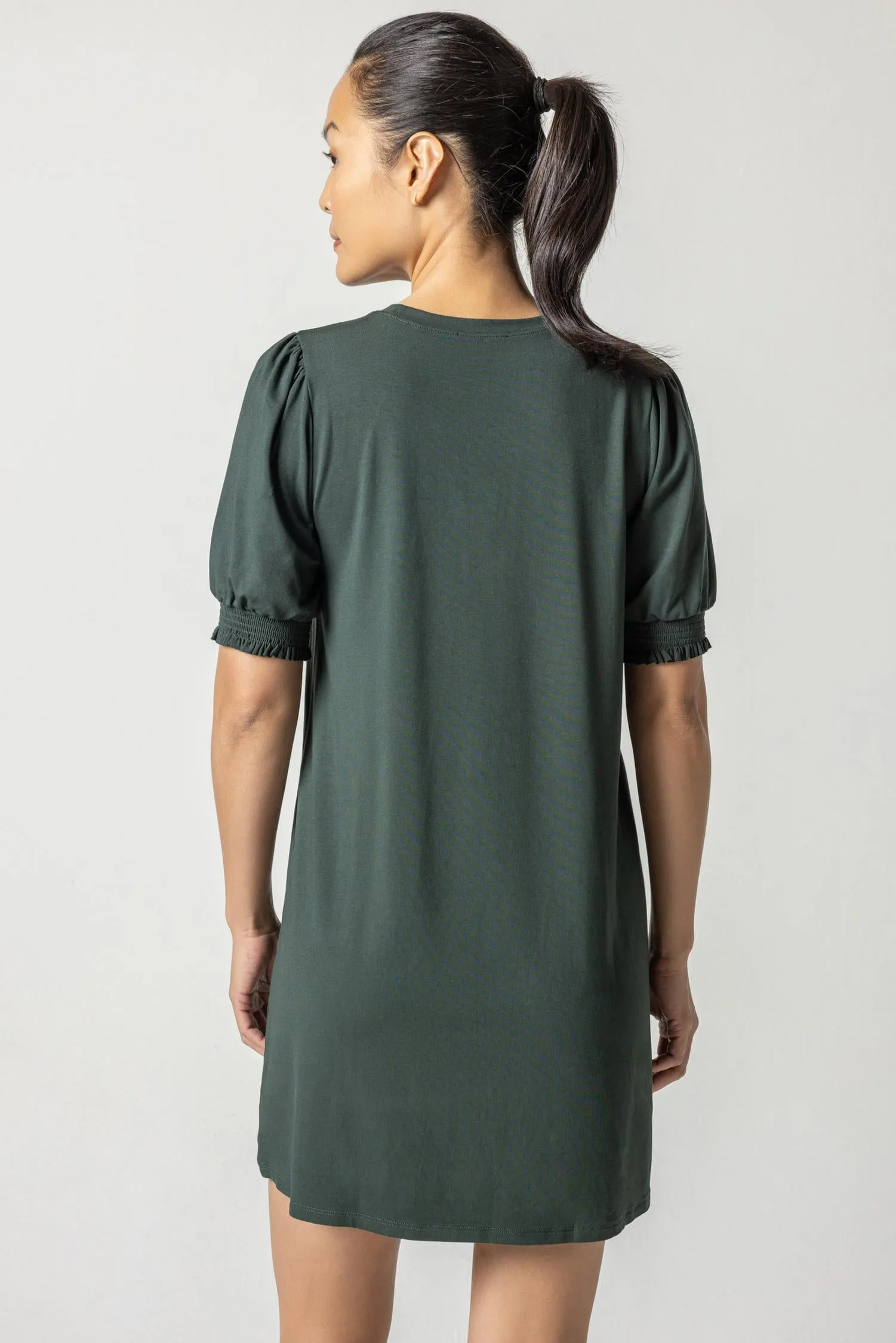 Smocked Sleeve Crewneck Dress sold by Lilla P product image thumbnail 5